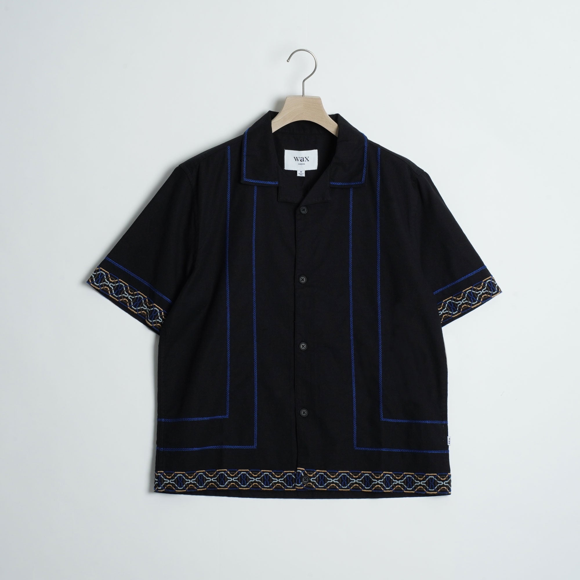 ディドコットシャツ BORDER PLACEMENT (BLACK/BLUE)