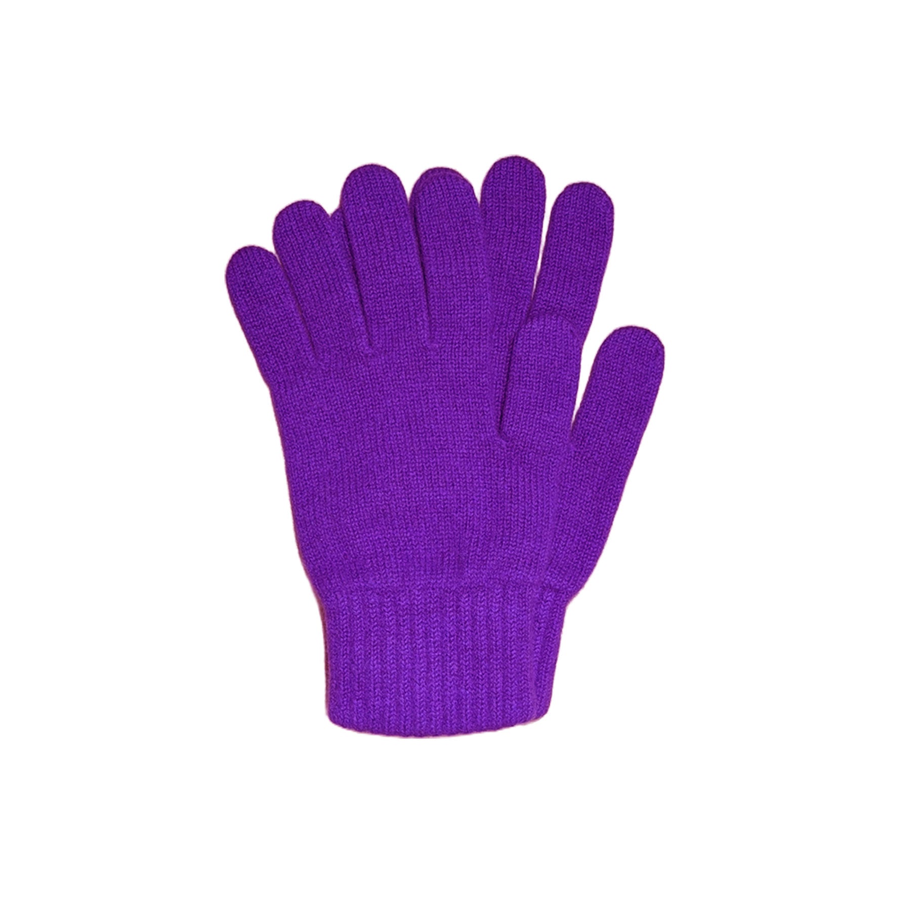 メンズ カシミヤプレーンニットグローブ_K03 (パープル)