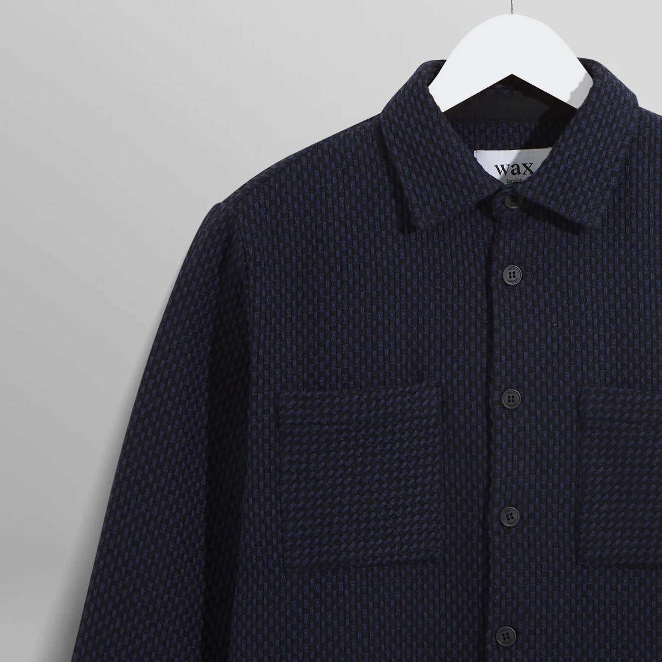WHオーバーシャツ|ステップニー(BLACK/NAVY)