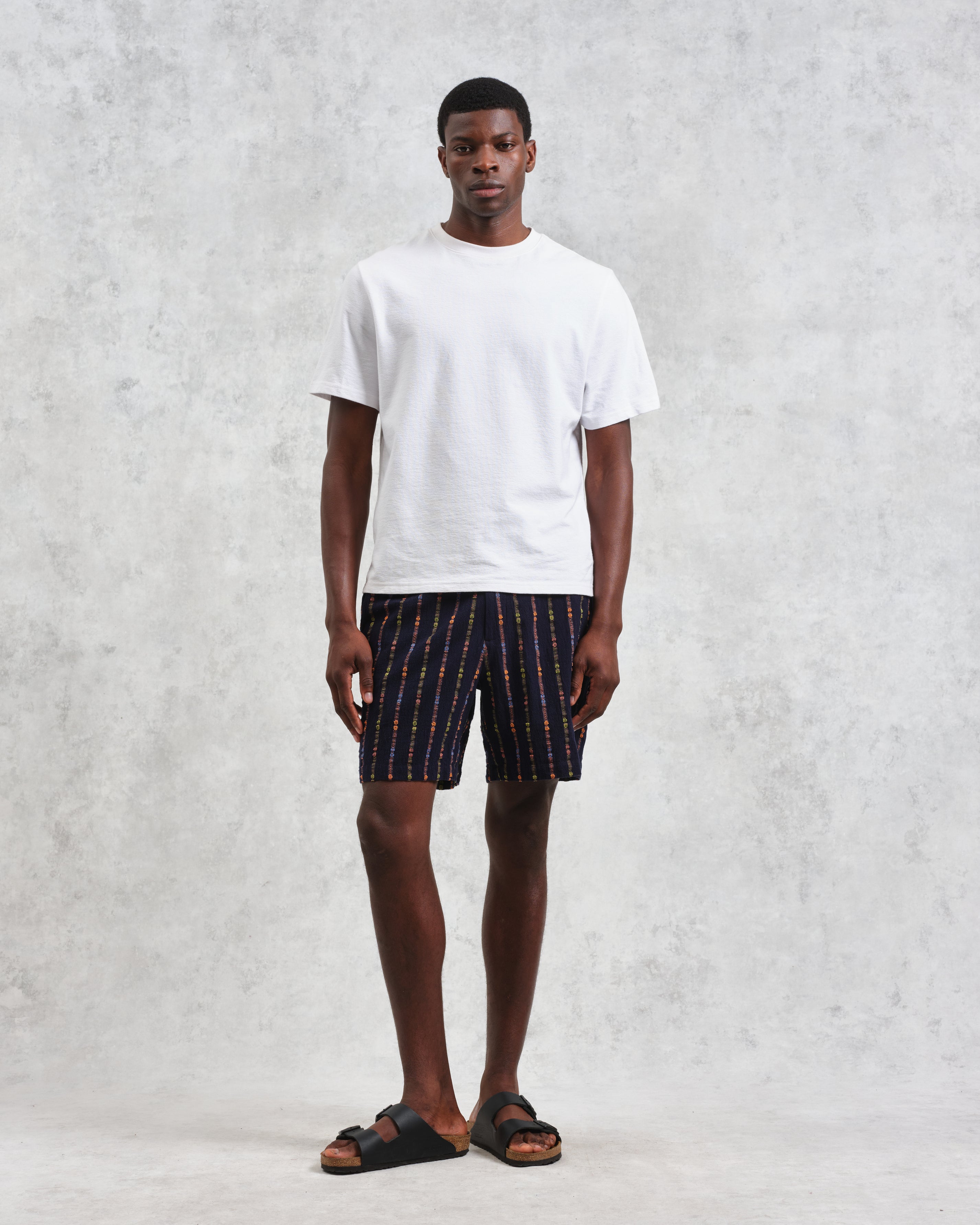 カートショーツ MULTI LOOM STRIPE (NAVY/ORANGE)