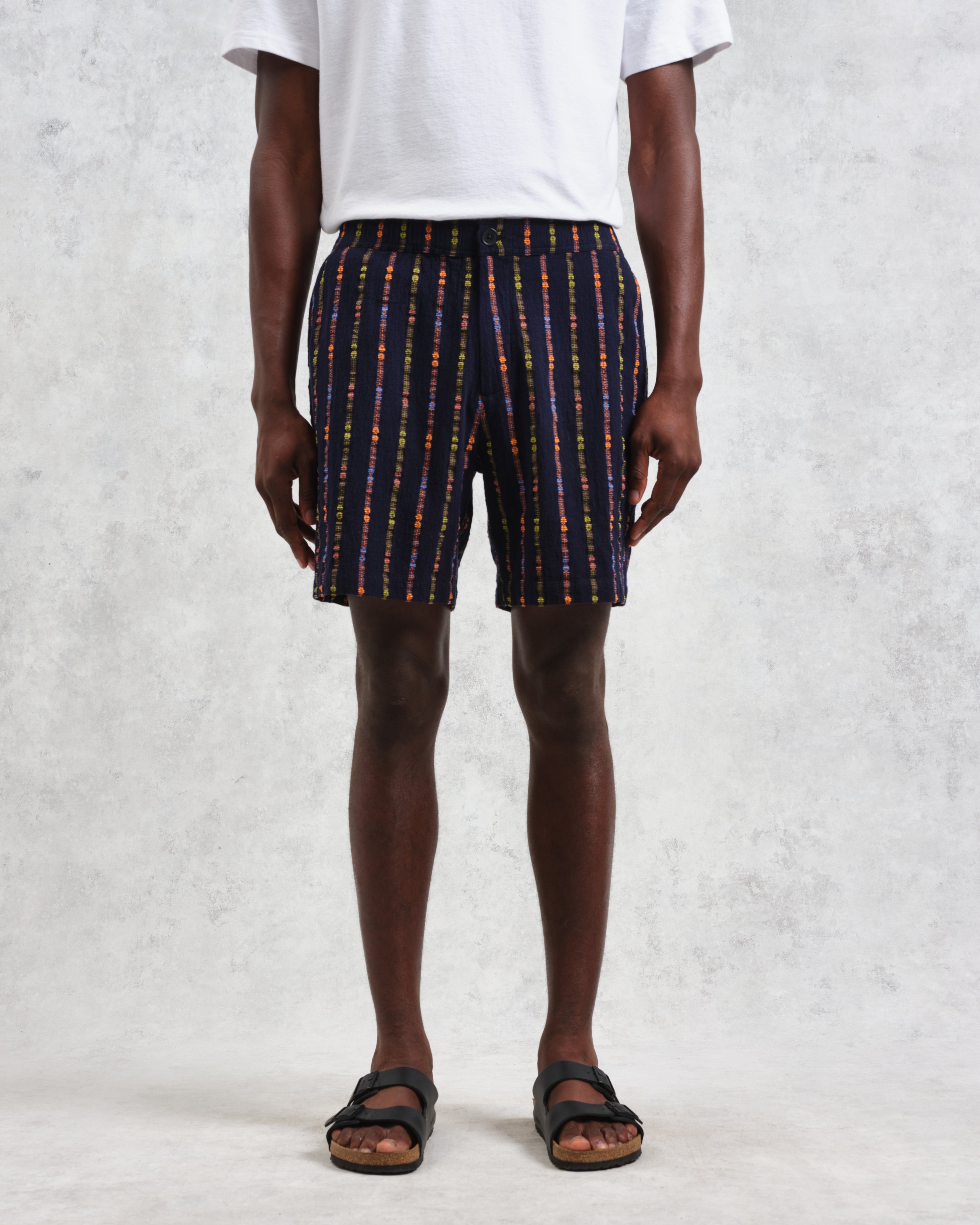 カートショーツ MULTI LOOM STRIPE (NAVY/ORANGE)