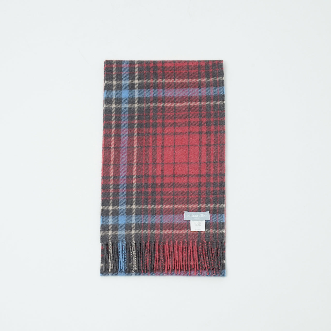 カシミヤストール プラッド(ロブスター)25×180_CPG52321 ジョシュアエリスjoshuaellis