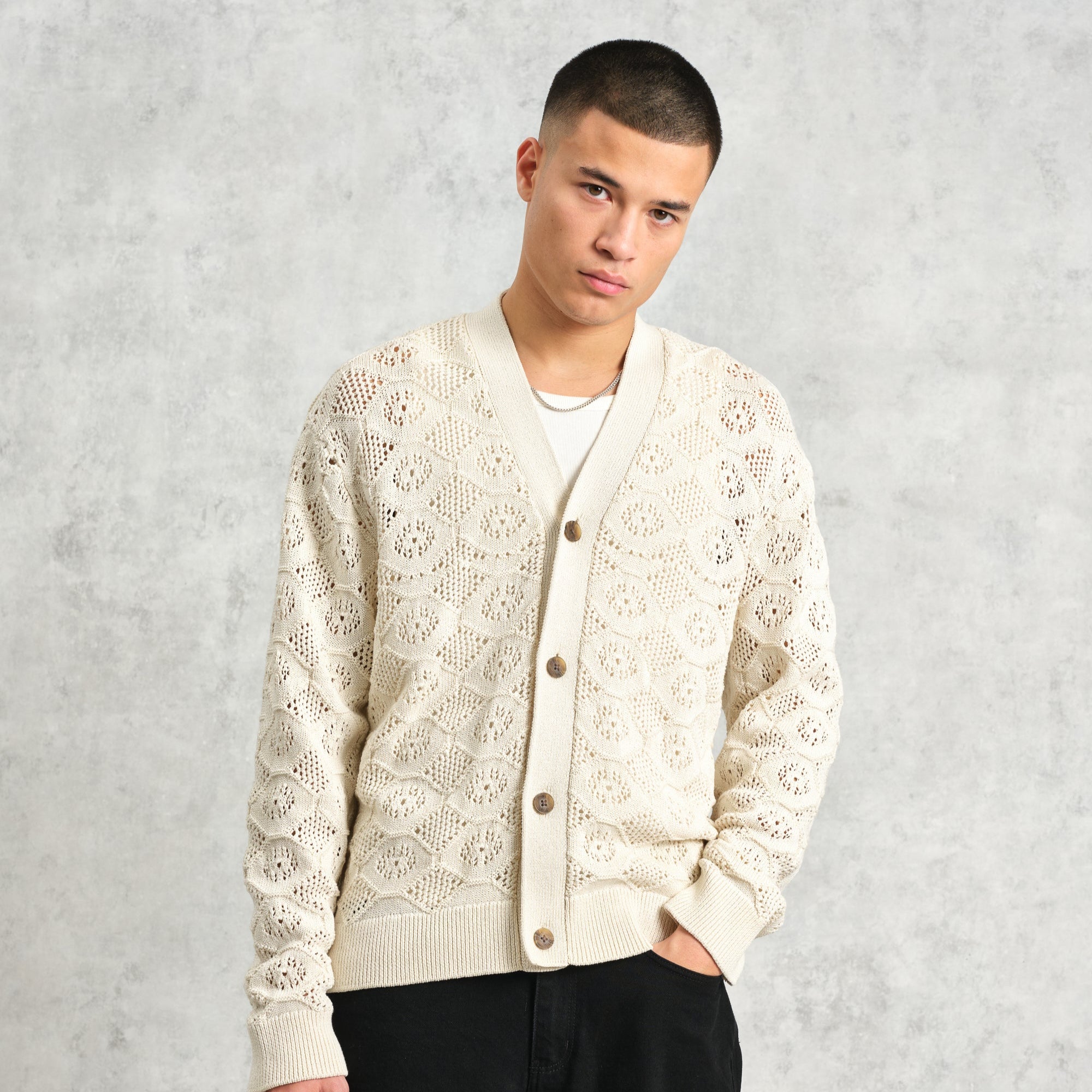 カーディガン CROSBY POINTELLE COTTON (ECRU)