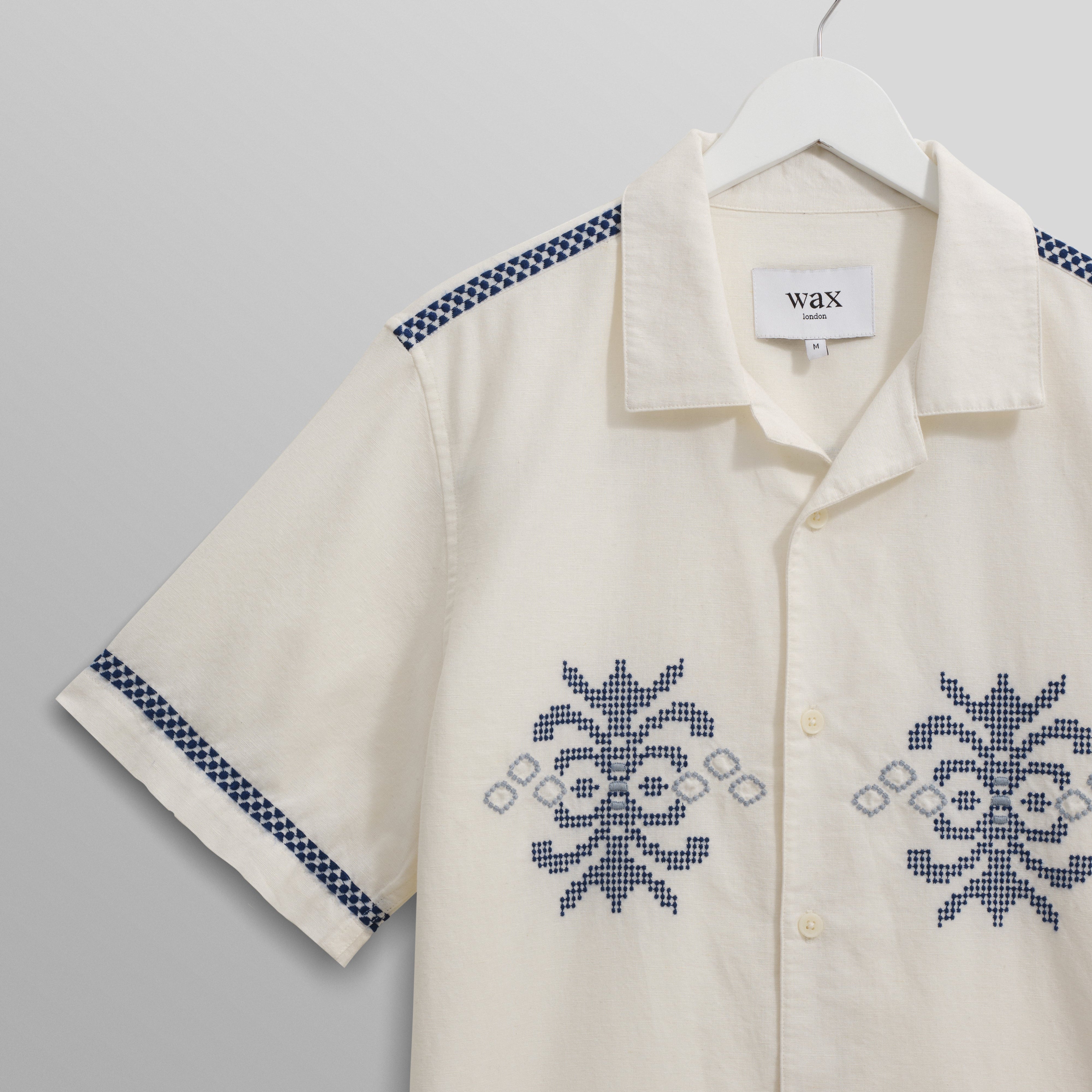 ディドコットシャツ CREST MOTIF (ECRU/BLUE)