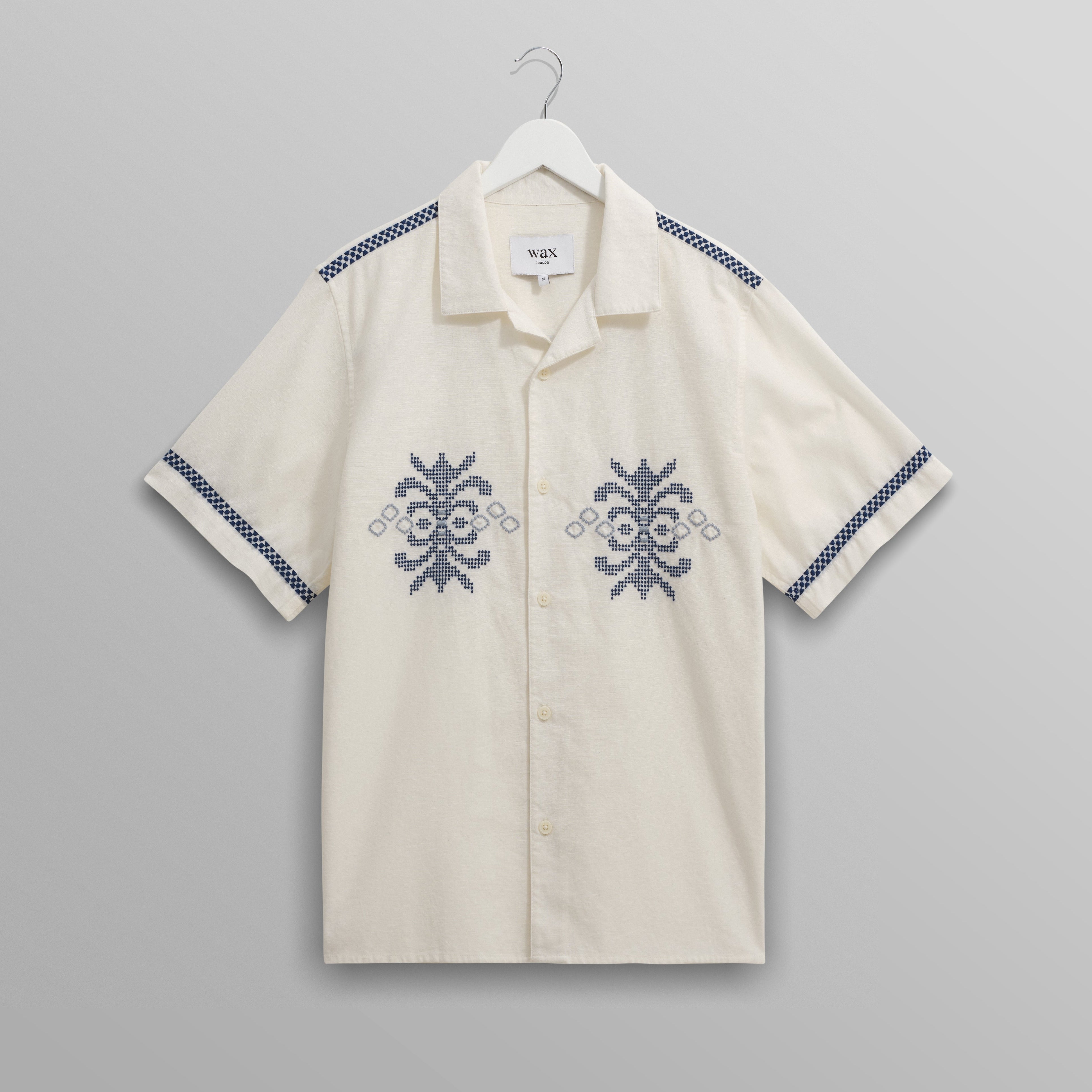 ディドコットシャツ CREST MOTIF (ECRU/BLUE)