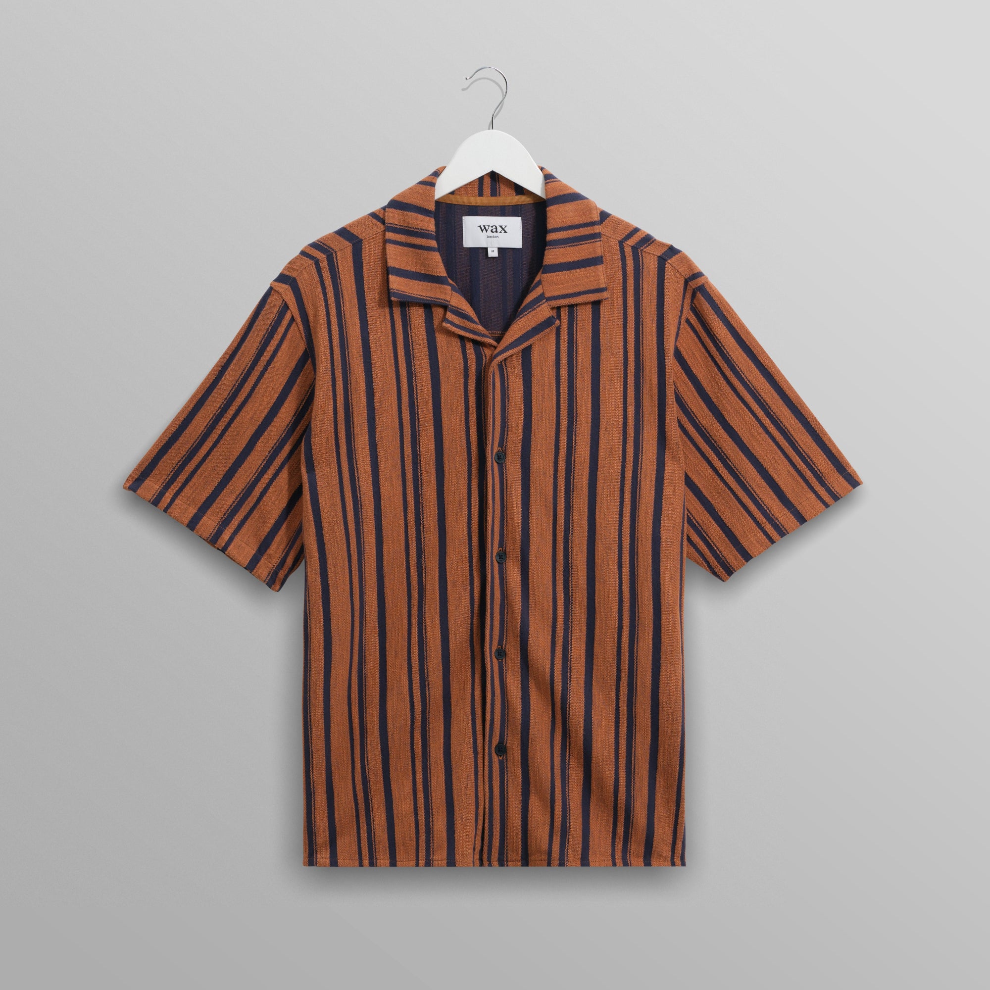 ディドコットシャツ REBERSE TERRY (RUST/NAVY)｜wax london