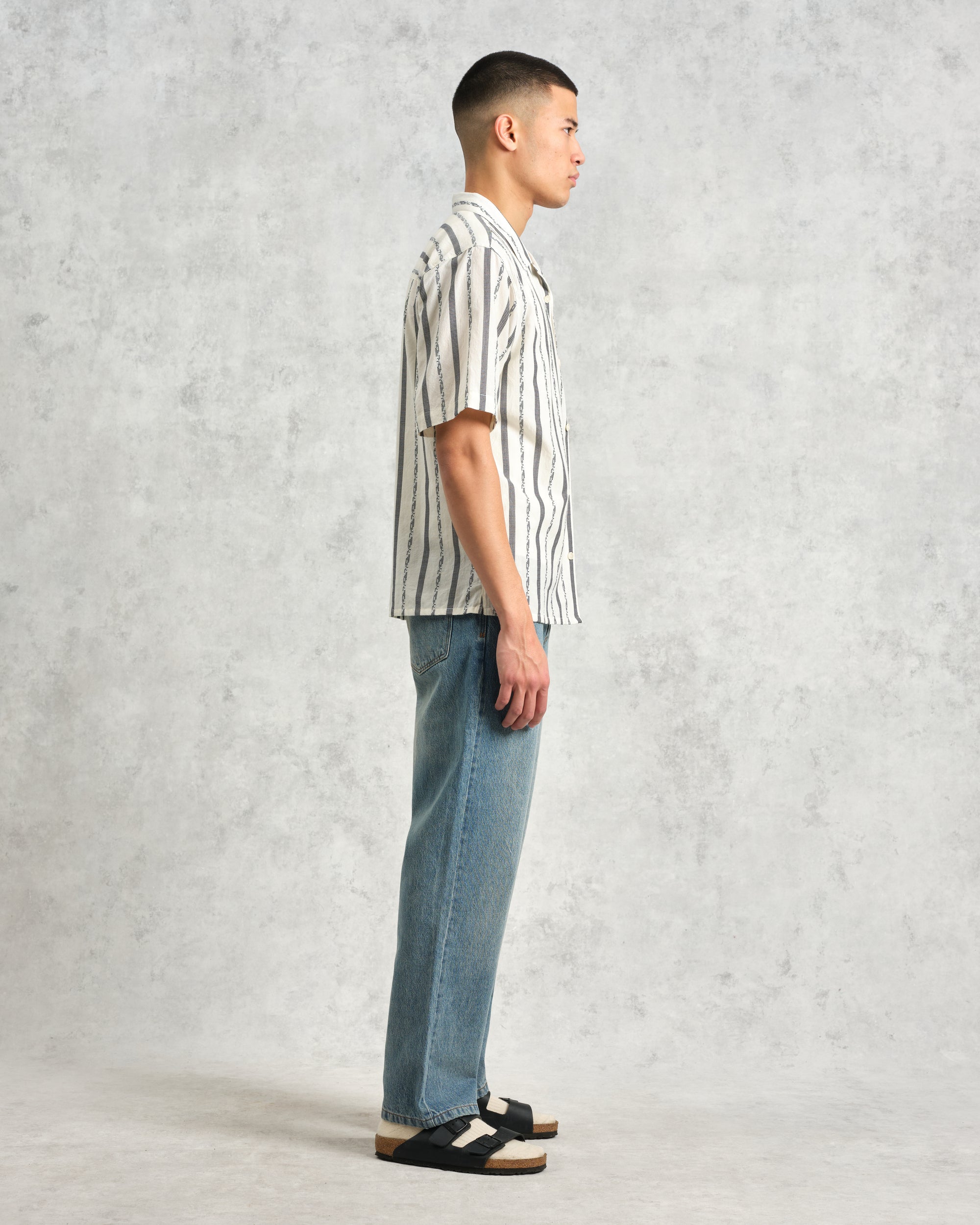 ディドコットシャツ FLECK STRIPE (ECRU)