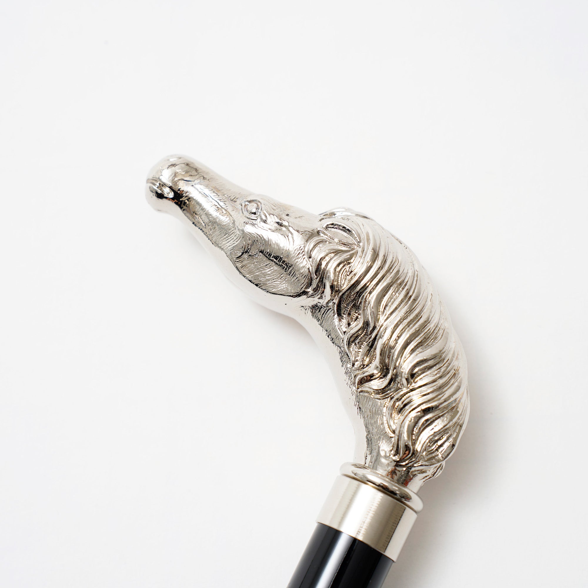TL9 Nickel Finish Animal Head | 折りたたみ傘 | アニマルヘッド | ニッケル | 晴雨兼用傘(HORSE-099 BLACK)