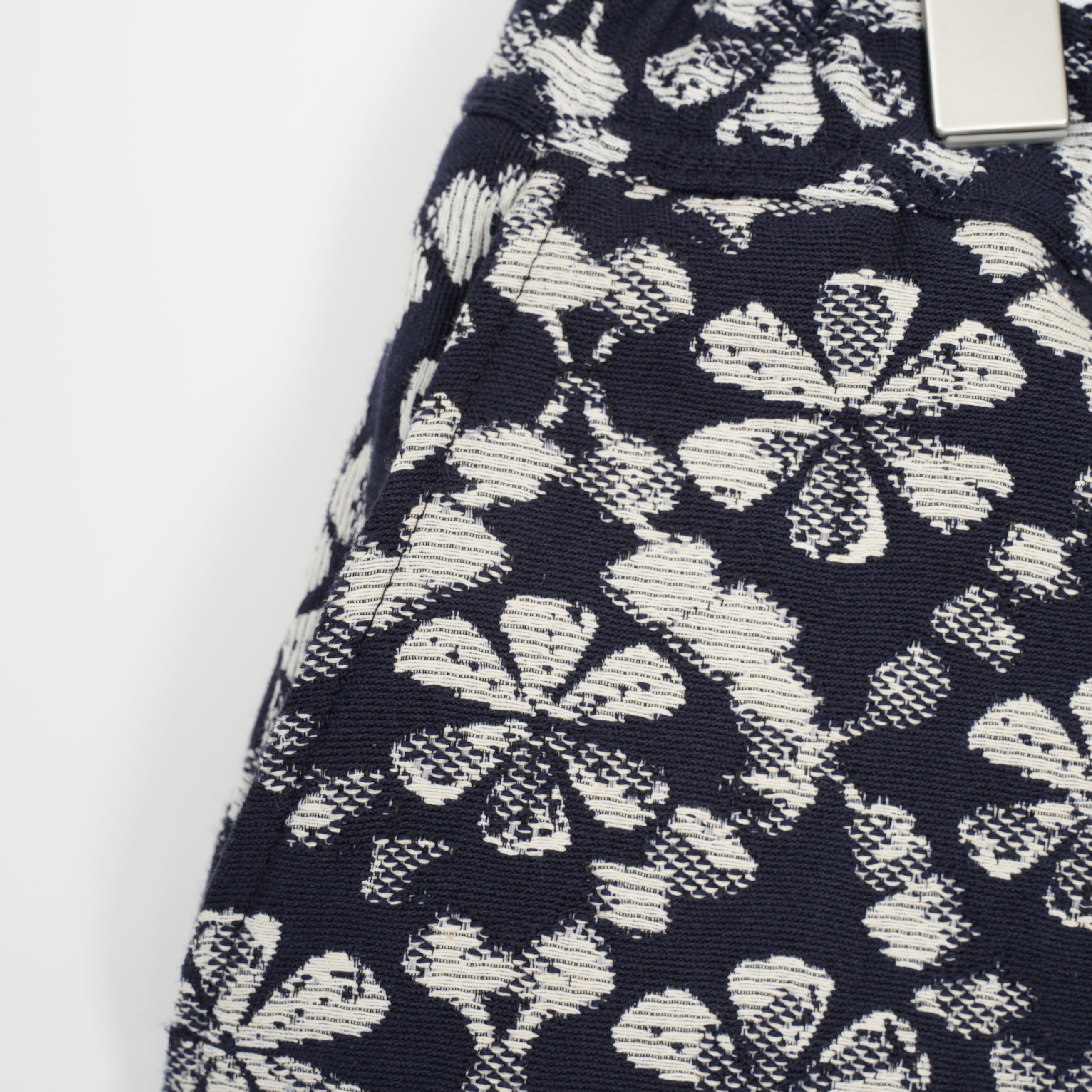カートショーツ FLOWER STAMP JCQUARD (NAVY/ECRU)