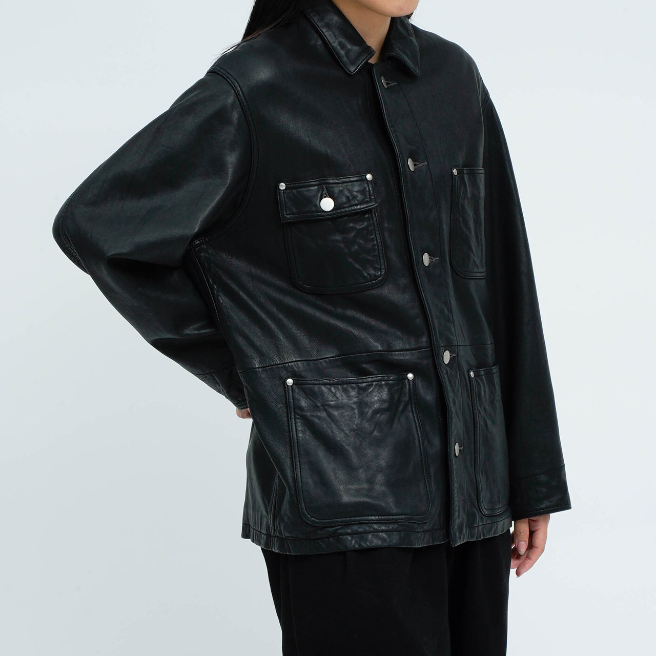 ウォッシュレザー カバーオール(ラム)_coverall