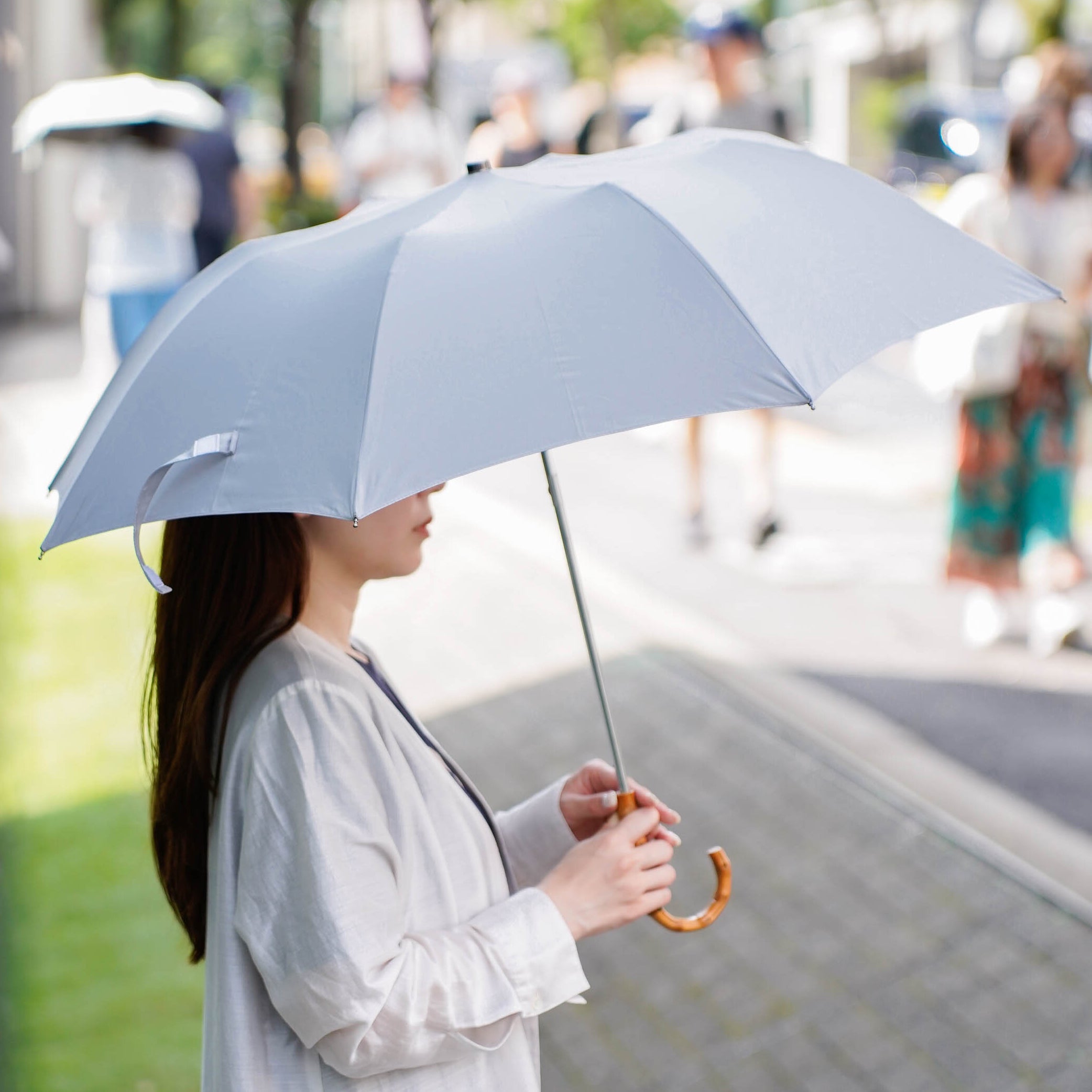 TL12 Whangee | 折りたたみ傘 | アーチ型ハンドル | ワンギー | 晴雨兼用傘(遮光)(37 NAVY)