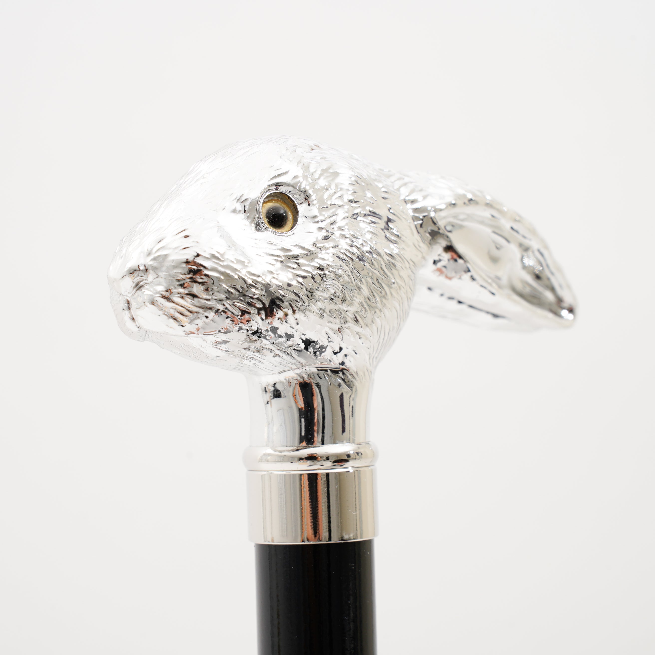 GT29 Nickel Animal Head | 長傘 | アニマルヘッド | ニッケル | 晴雨兼用傘(RABBIT-099 BLACK)