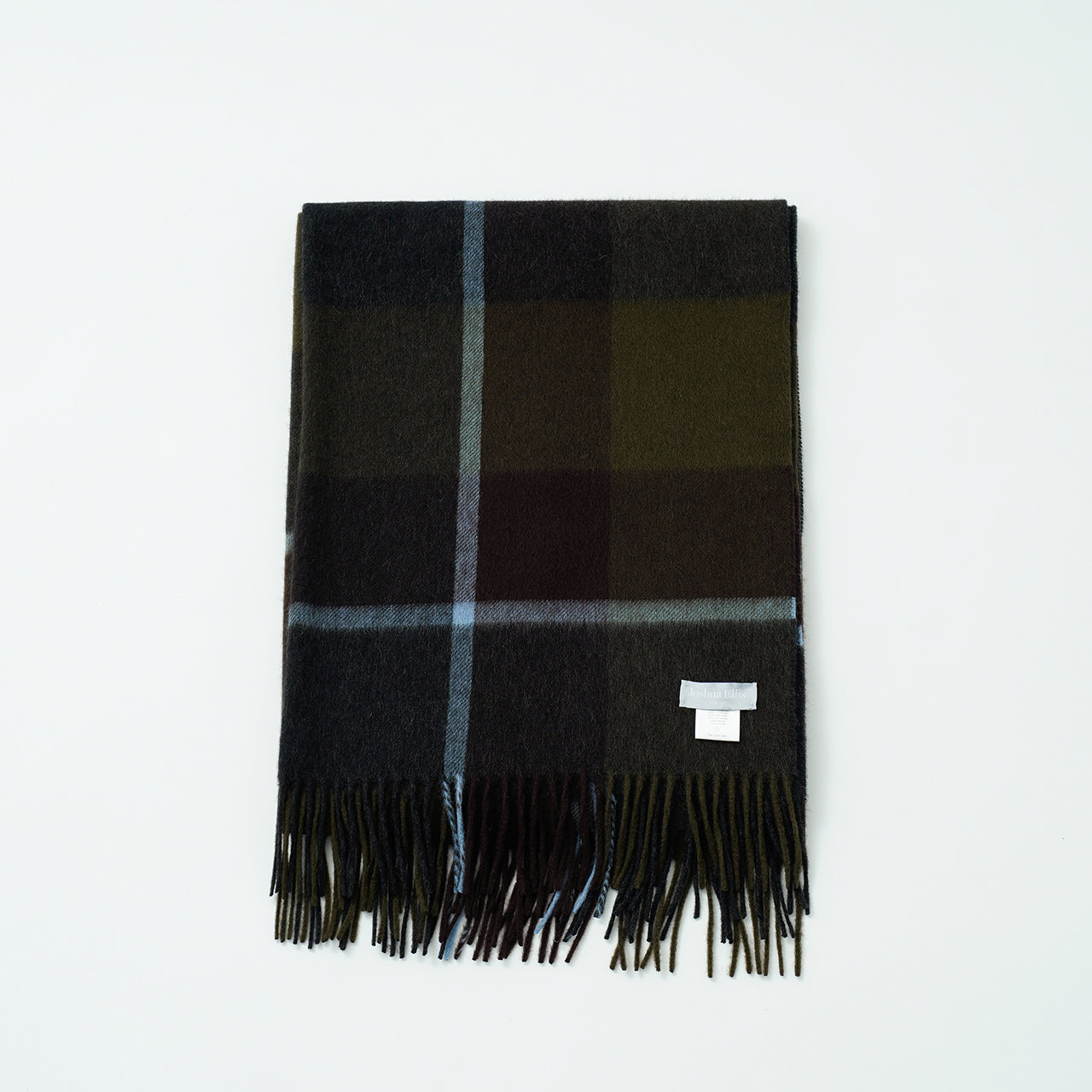 カシミヤストール プラッド(ダークブラウン)70×190_CPG52276ジョシュアエリスjoshuaellis