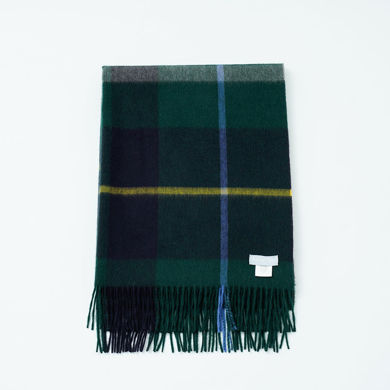 カシミヤストール チェック(グリーン)70×190_CPG52284 ジョシュアエリスjoshuaellis
