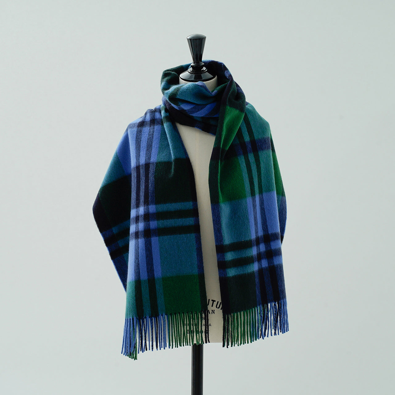 カシミヤストール プライマリーブラックウォッチ(グリーン)70×190_CPG52295 ジョシュアエリスjoshuaellis