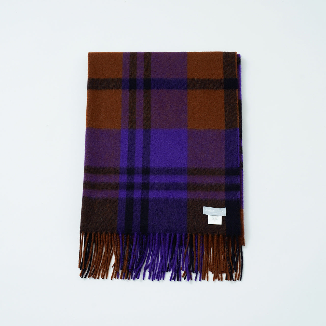 カシミヤストール プライマリーブラックウォッチ(パープル)70×190_CPG52296 ジョシュアエリスjoshuaellis