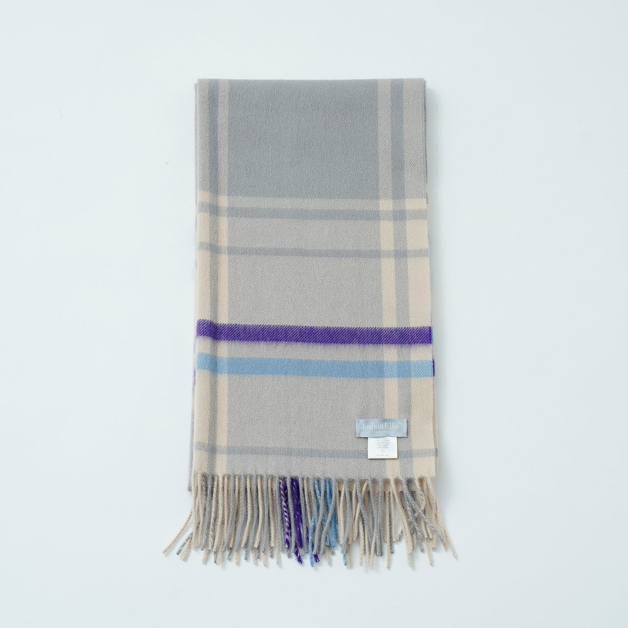 カシミヤストール チェック(ベージュ)50×190_CPG52303 ジョシュアエリスjoshuaellis