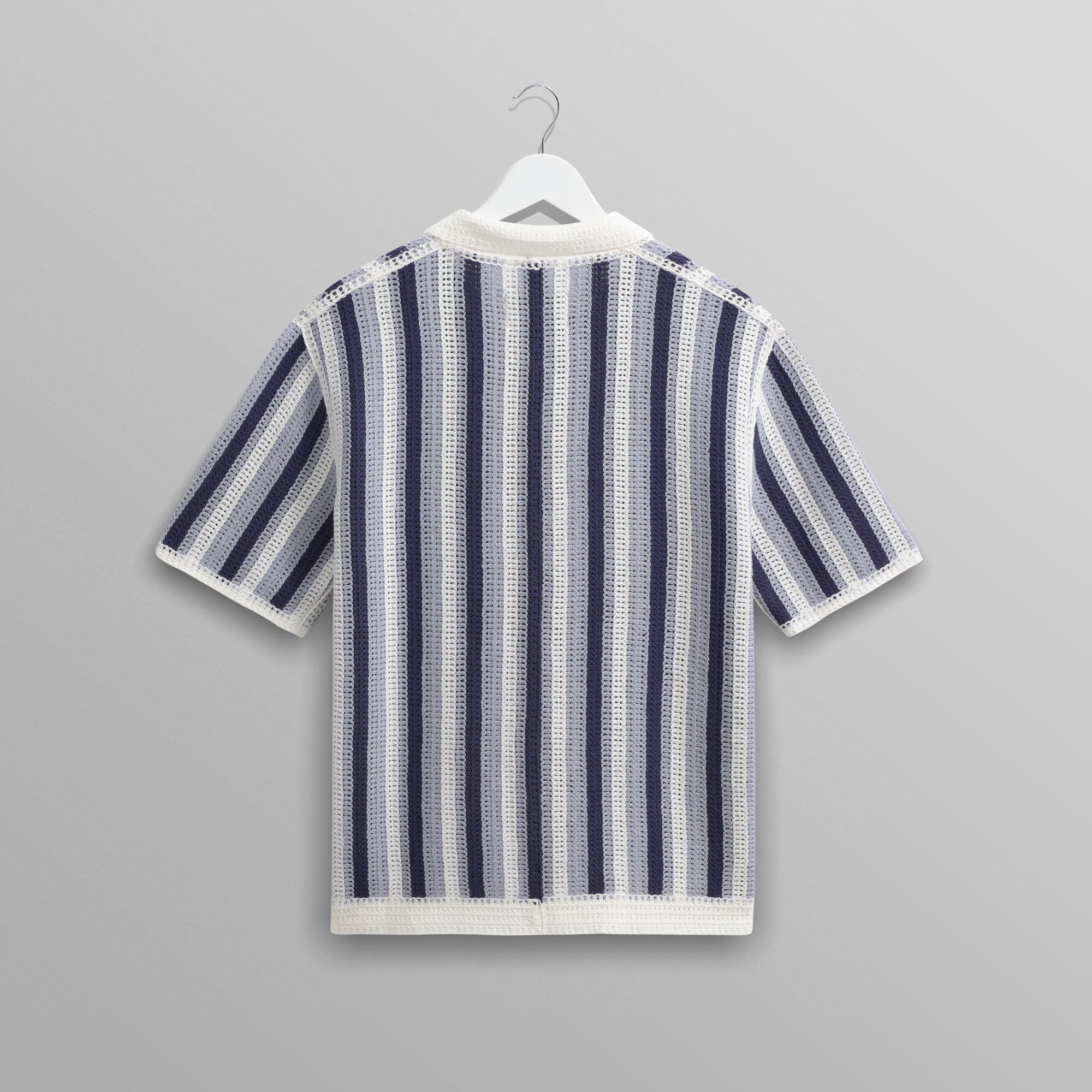 ポルトシャツ STRIPE CROCHET (BLUE/ECRU)