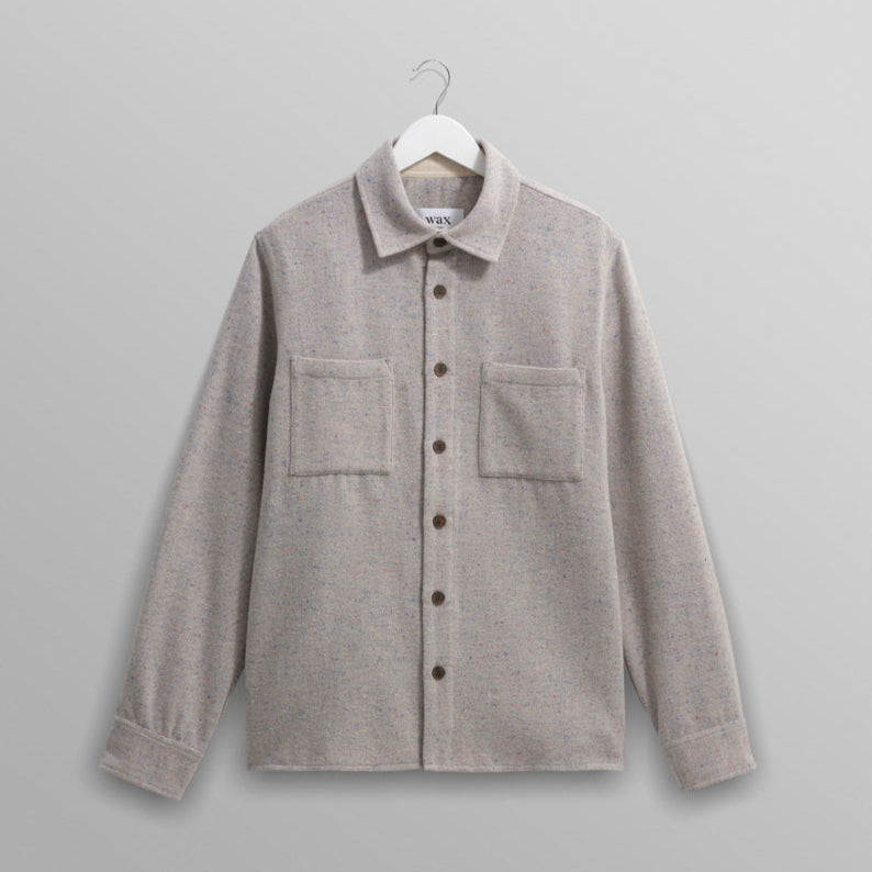 オーバーシャツ WOOL BLEND FLECK (BLUE)