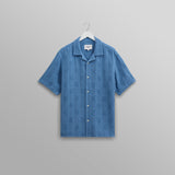 ディドコットシャツ WAFFLE PATCHWORK (BLUE)