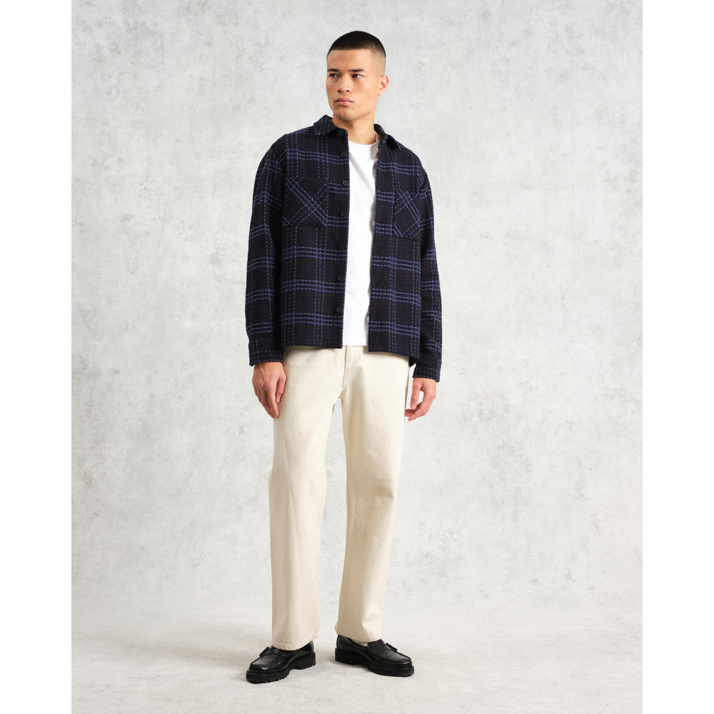 オーバーシャツ SKATE CHECK (NAVY/BLUE)