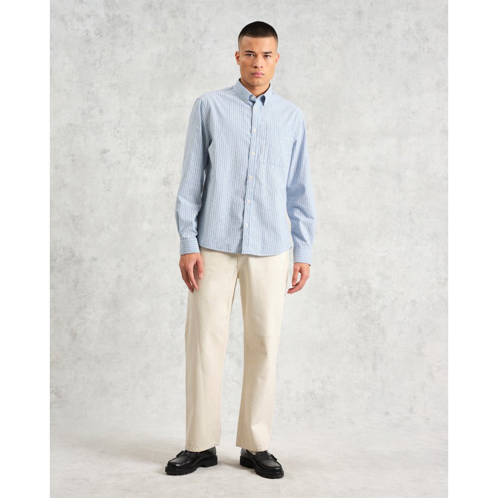 アビンドンシャツ PREP STRIPE (BLUE) - グリニッジ オンラインストア