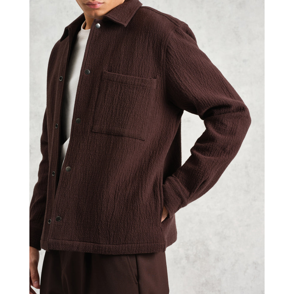 オーバーシャツ ROMER HEAVY CRINKLE COTTON (DARK BROWN)