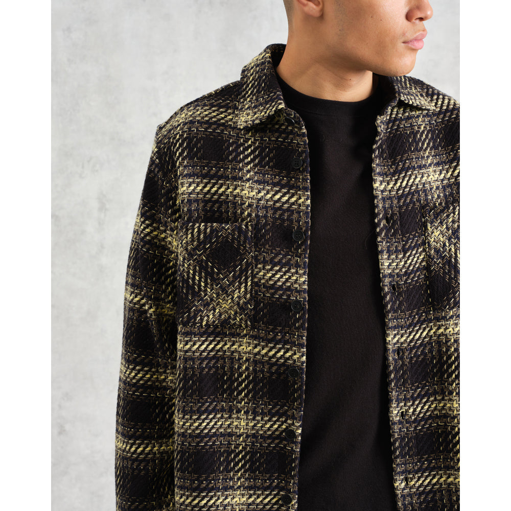 オーバーシャツ HUTTON CHECK (BLACK/YELLOW)