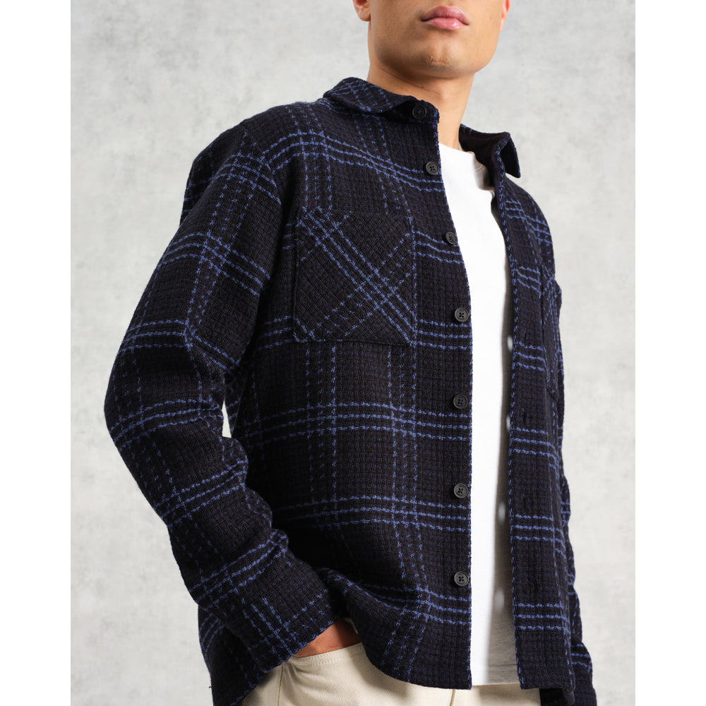 オーバーシャツ SKATE CHECK (NAVY/BLUE)