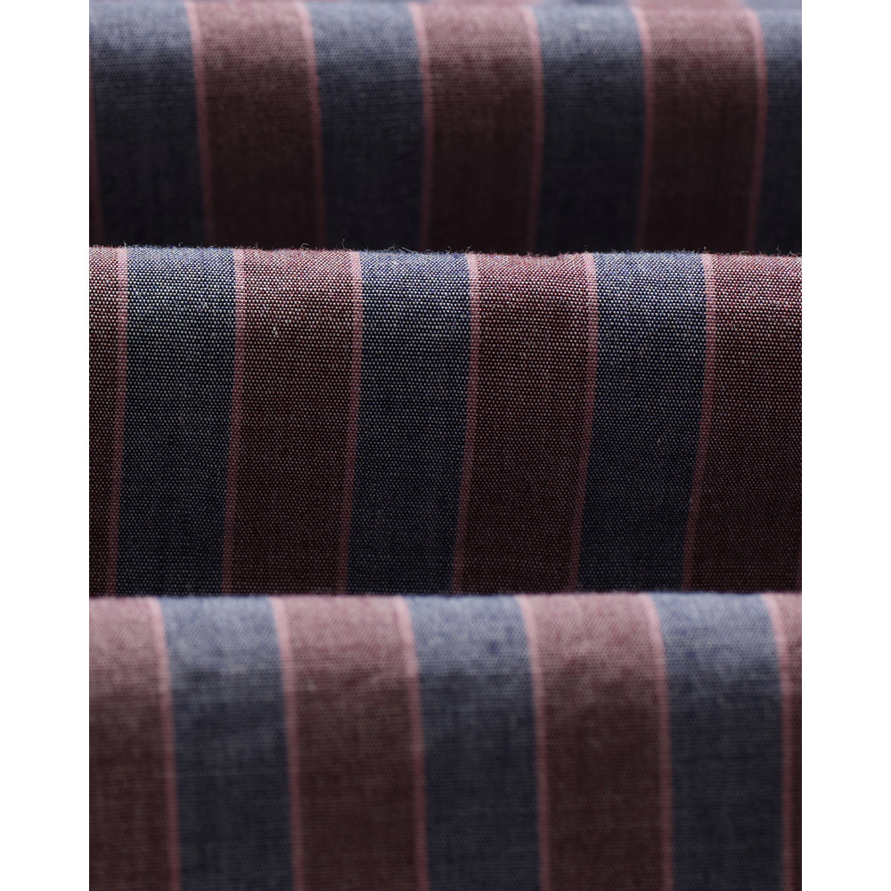 アビンドンシャツ POPLIN HALO STRIPE (BLUE/BURGUNDY)