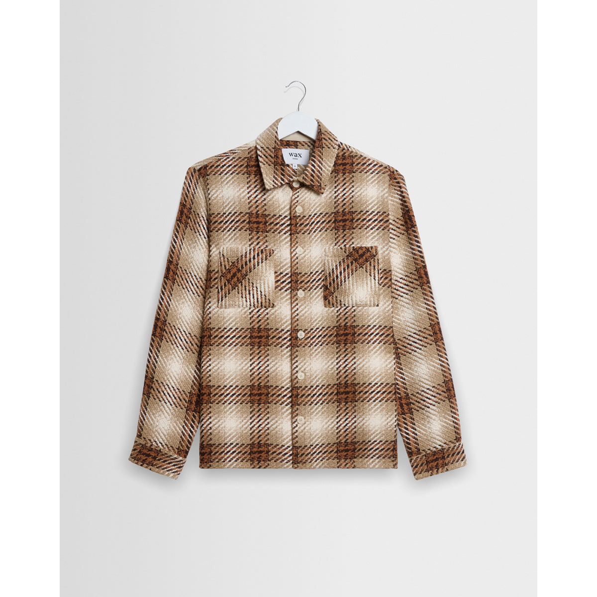 オーバーシャツ OVERLAP CHECK (NATURAL/ECRU)
