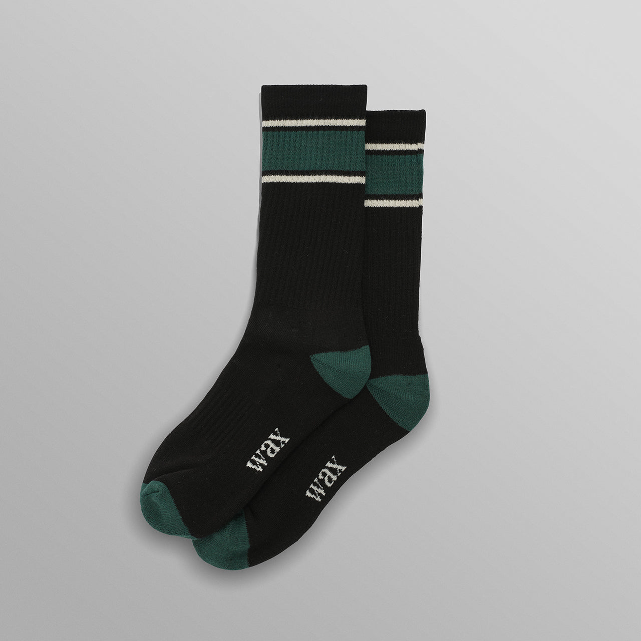 スポーツソックス ランニングストライプ (BLACK/ GREEN) – グリニッジ