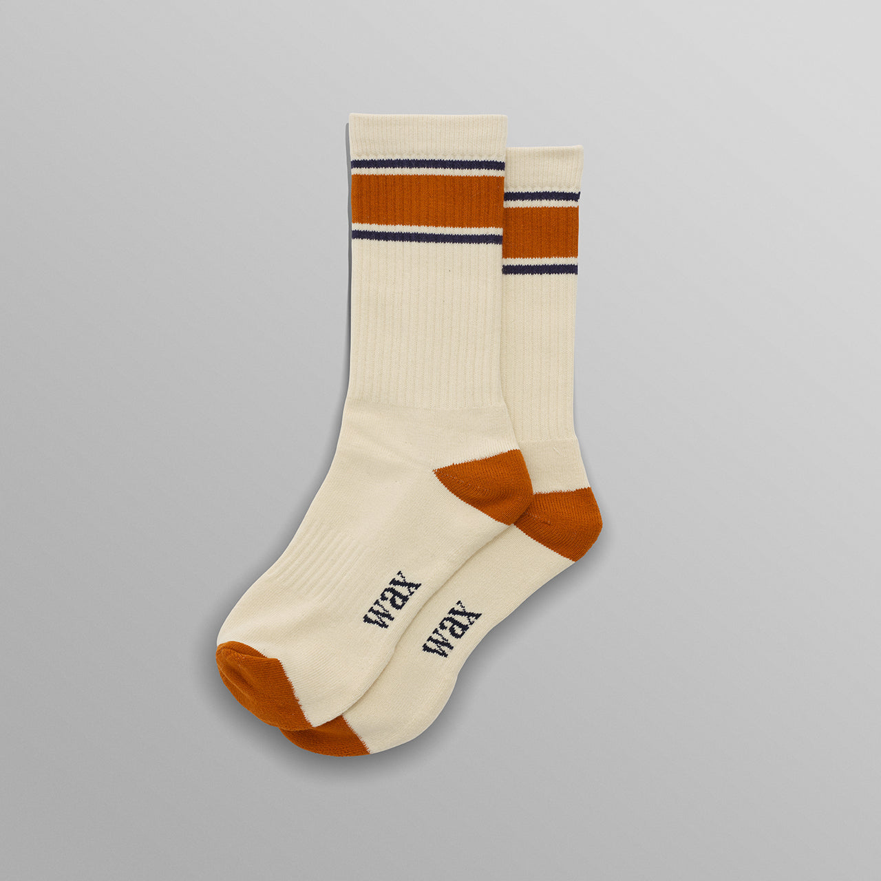 スポーツソックス ランニングストライプ (ECRU/ ORANGE)