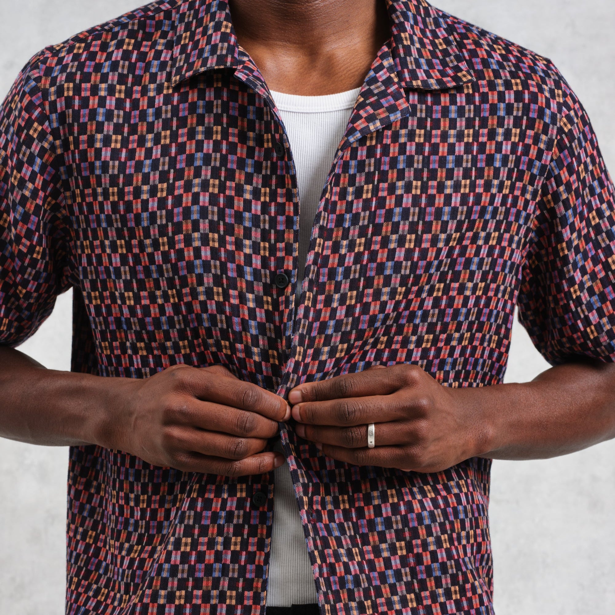 ディドコットシャツ MINI DOUBLE GRID (NAVY/MULTI)