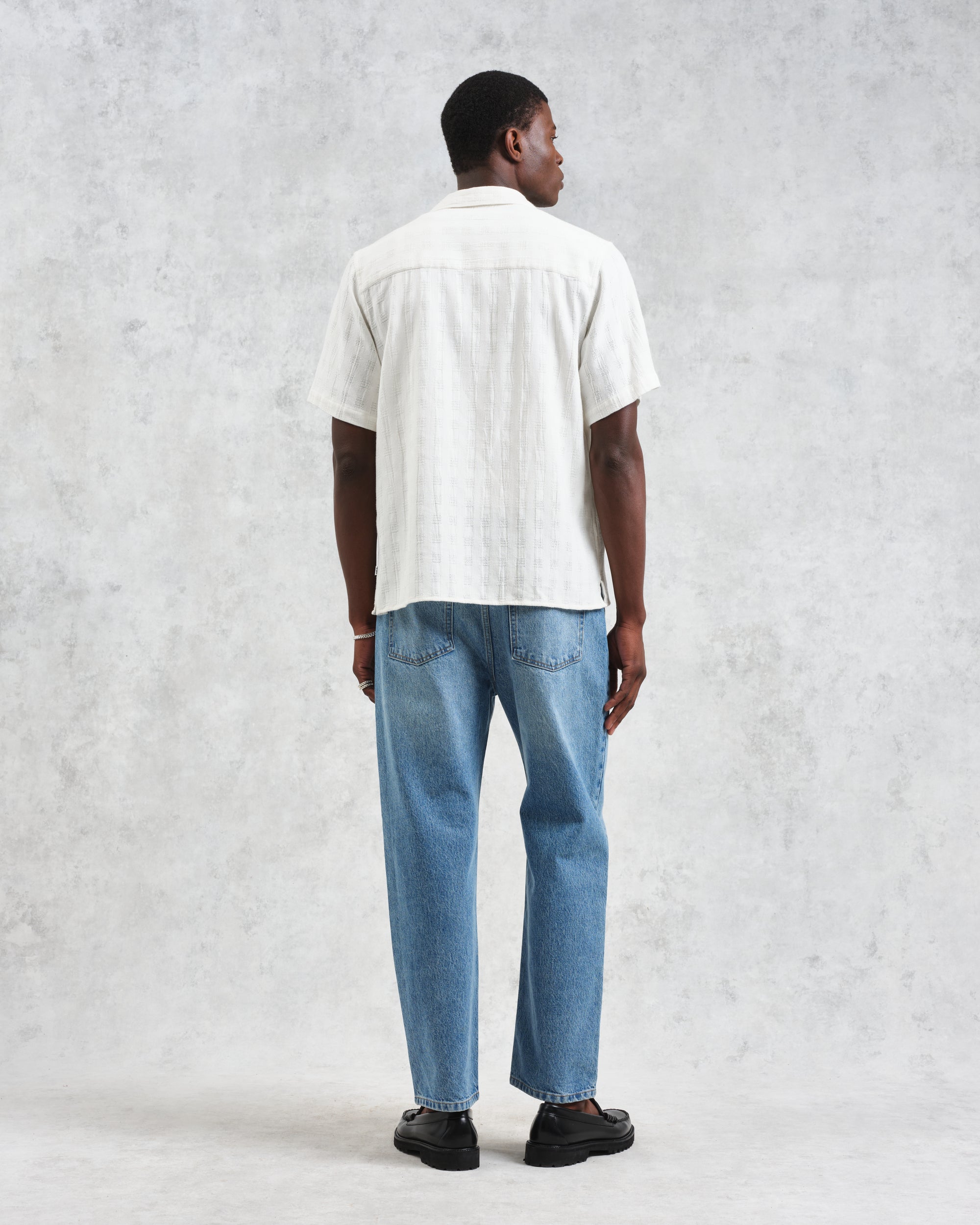 ディドコットシャツ OPEN WEAVE GRID (ECRU)