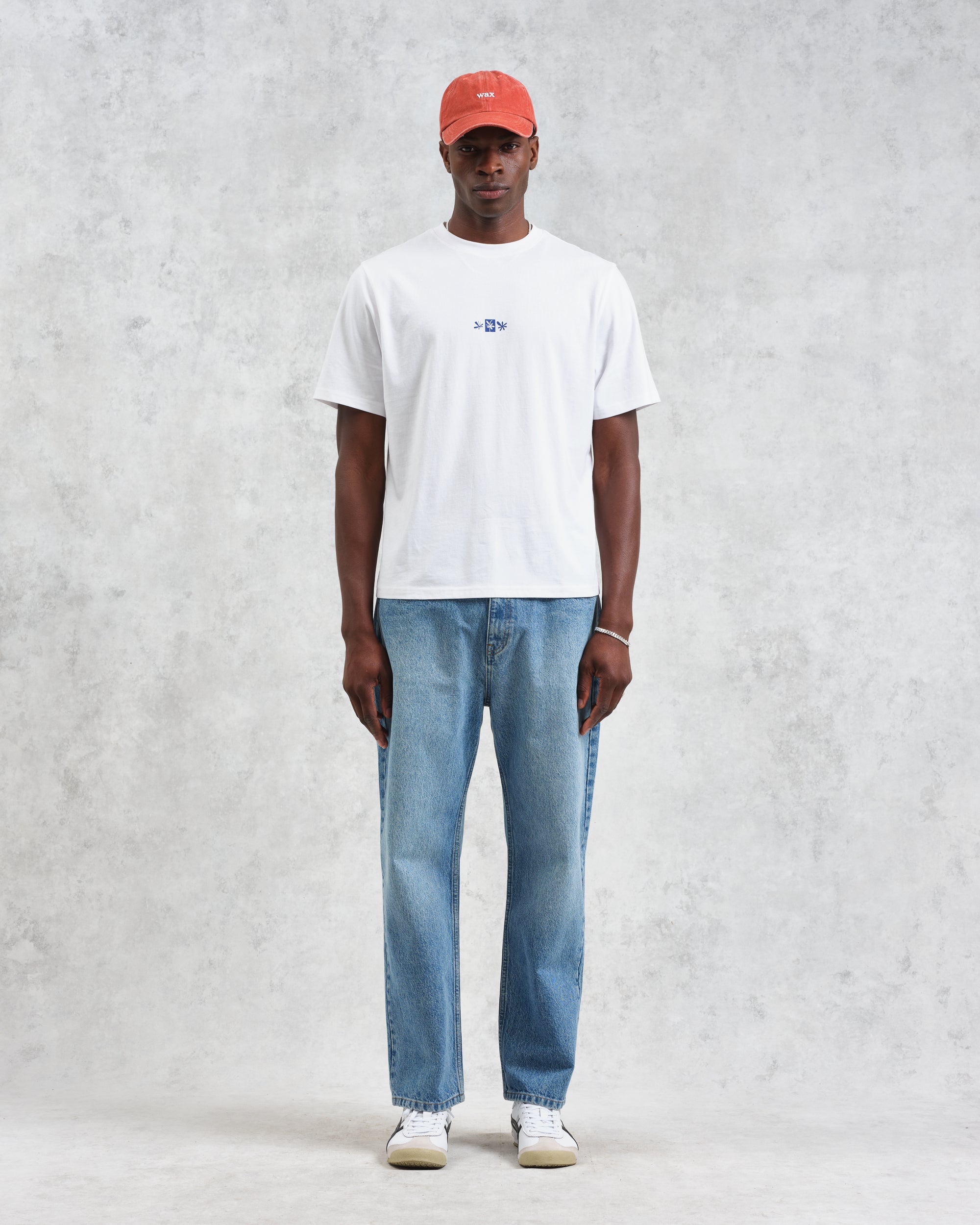 ディーンショートスリーブTシャツ FLORAL STAMPS (WHITE)