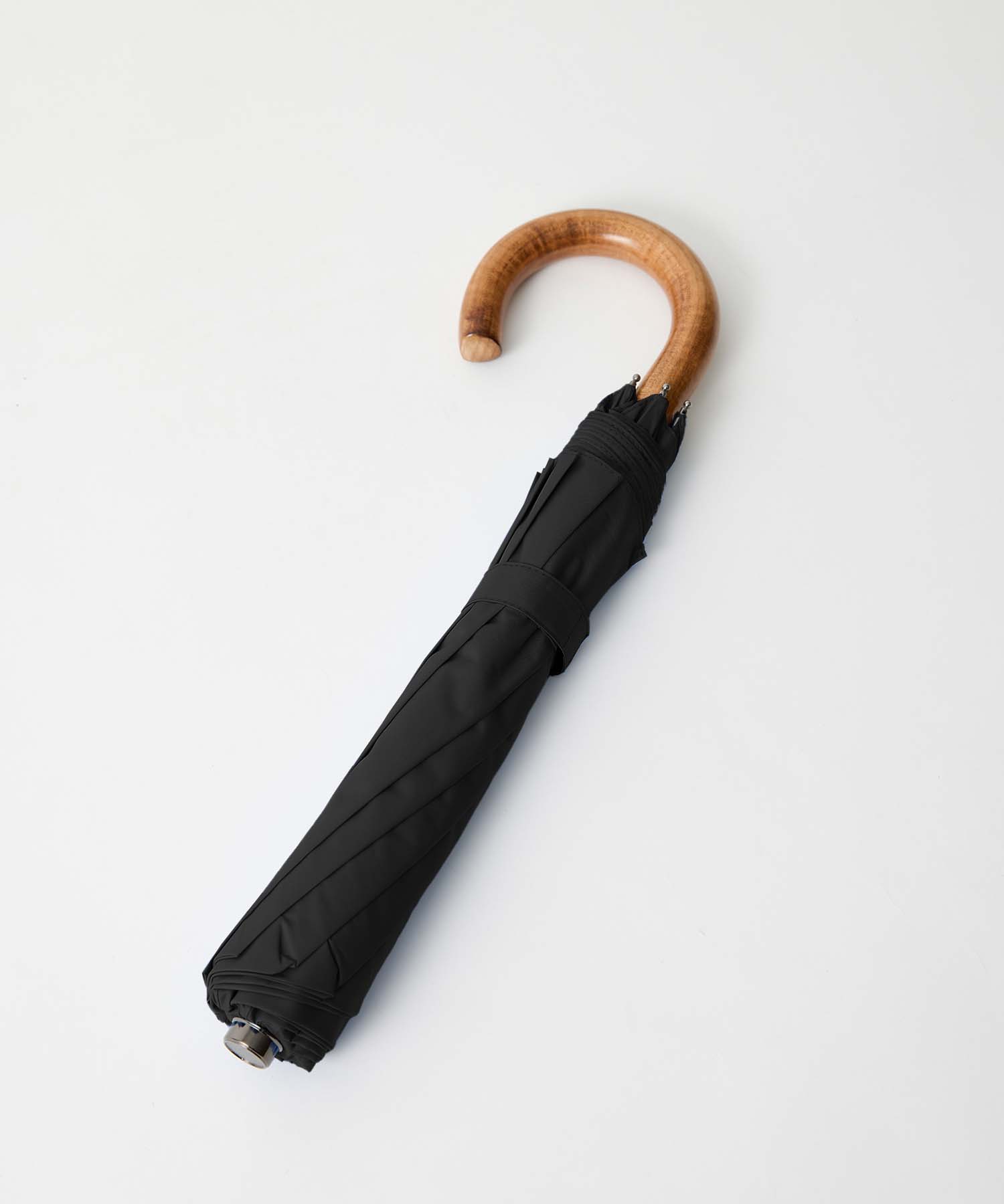 TL15 Small Maple Crook | 折りたたみ傘 | アーチ型ハンドル | メイプル | 雨用傘 (01 BLACK)