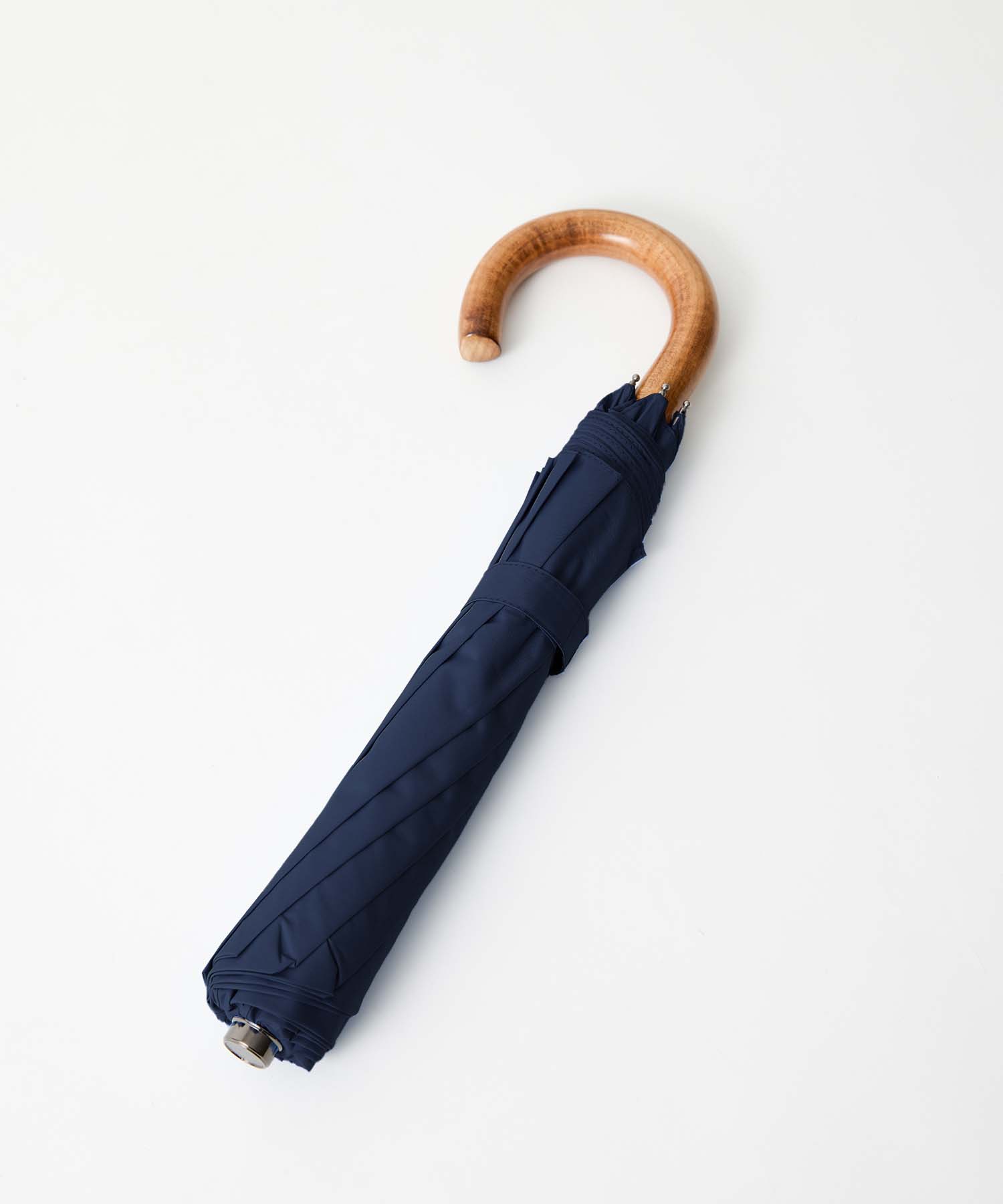TL15 Small Maple Crook | 折りたたみ傘 | アーチ型ハンドル | メイプル | 晴雨兼用傘 (588 FRENCH NAVY)