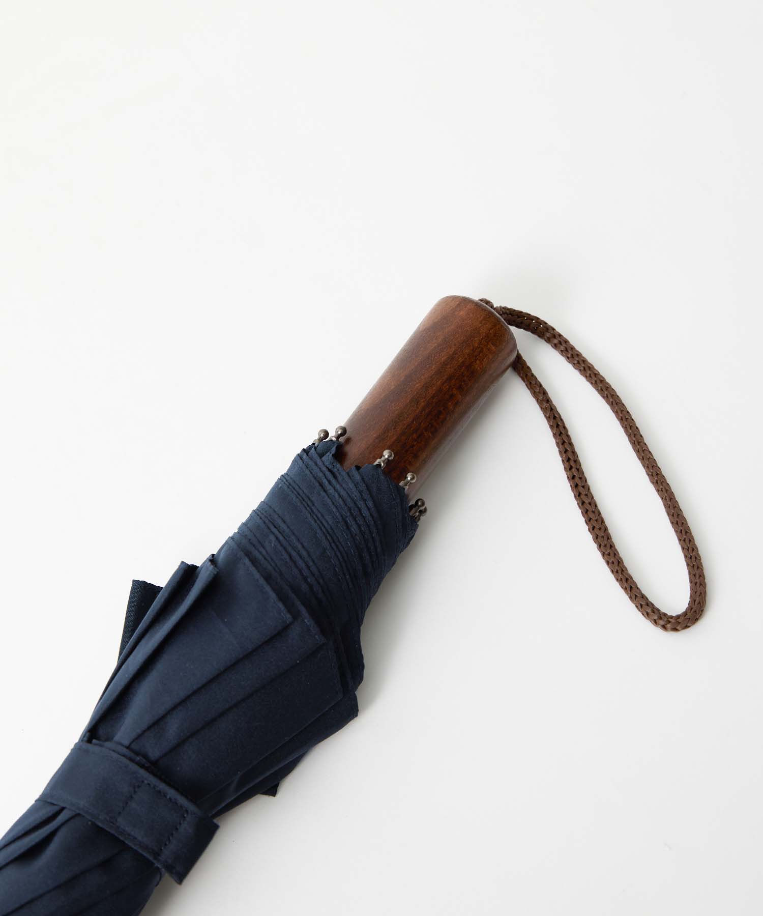 TL2 Maple Straight | 折りたたみ傘 | ストレート型ハンドル | メイプル | 雨用傘 (BROWN-04 NAVY)