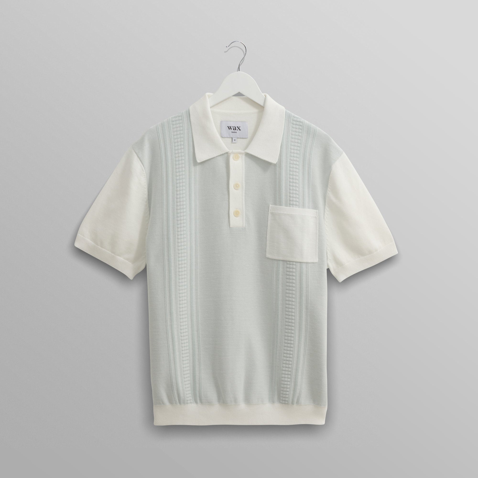 ポロシャツ RETRO STRIPE (PALE BLUE/ECRU)