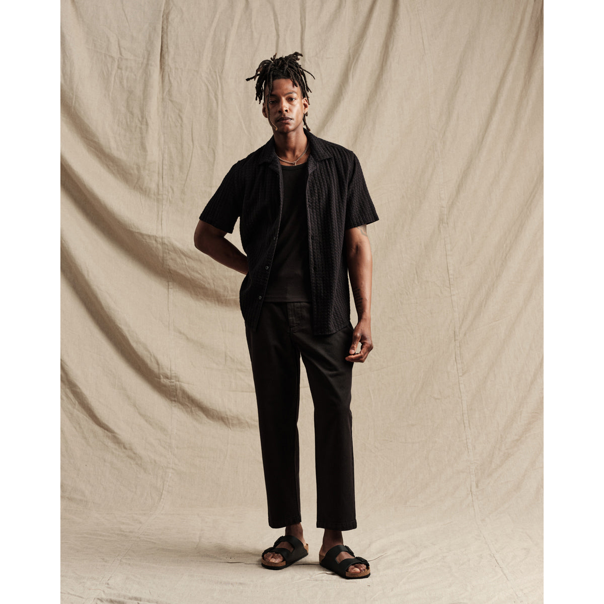 カートトラウザーズ ORGANIC COTTON TWILL (BLACK)