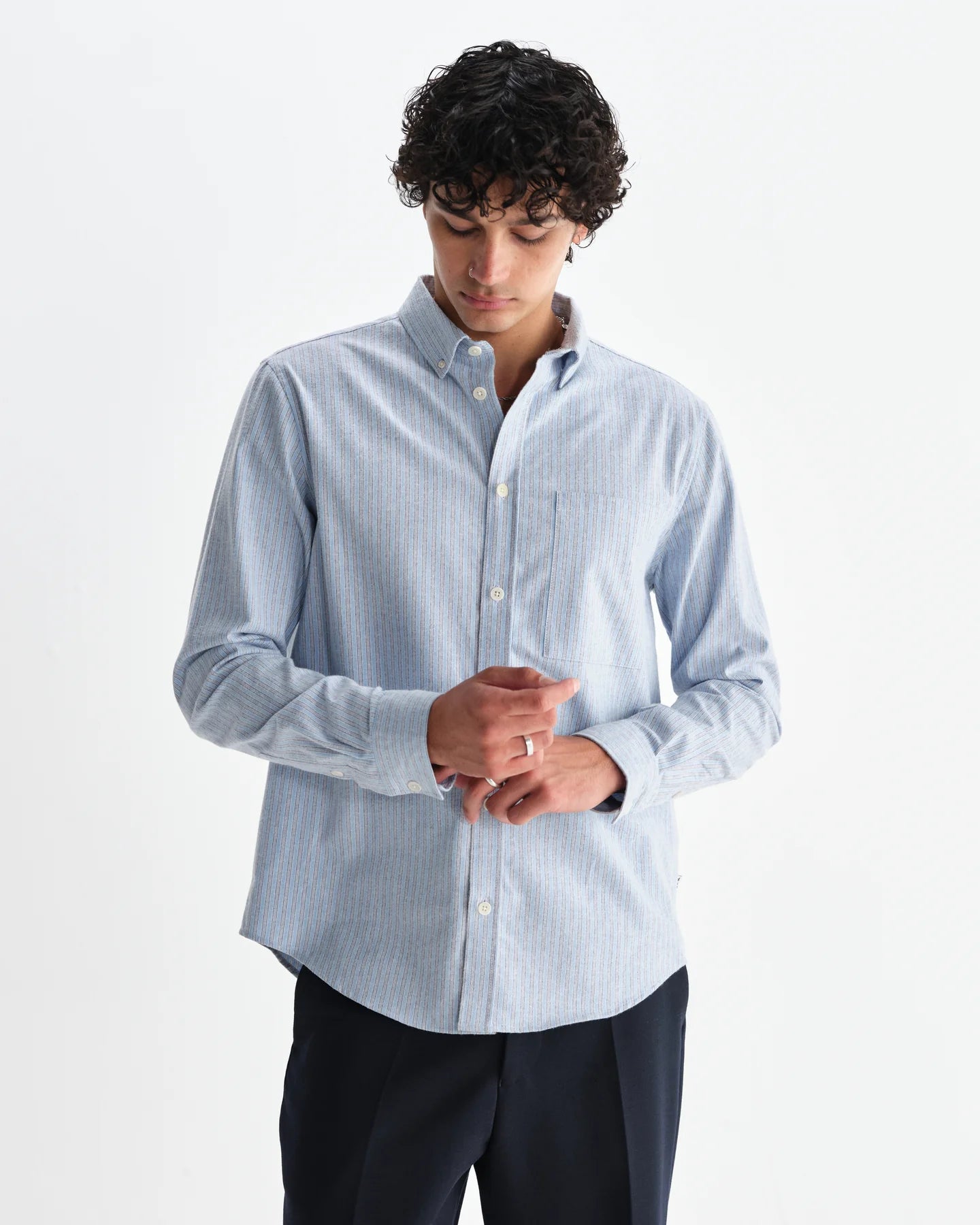 アビンドンシャツ PREP STRIPE (BLUE) - グリニッジ オンラインストア