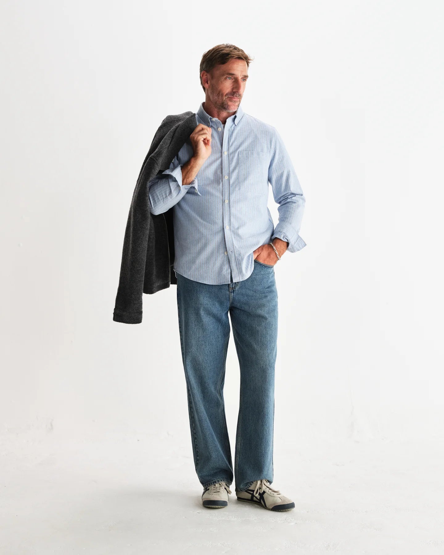 アビンドンシャツ PREP STRIPE (BLUE) - グリニッジ オンラインストア