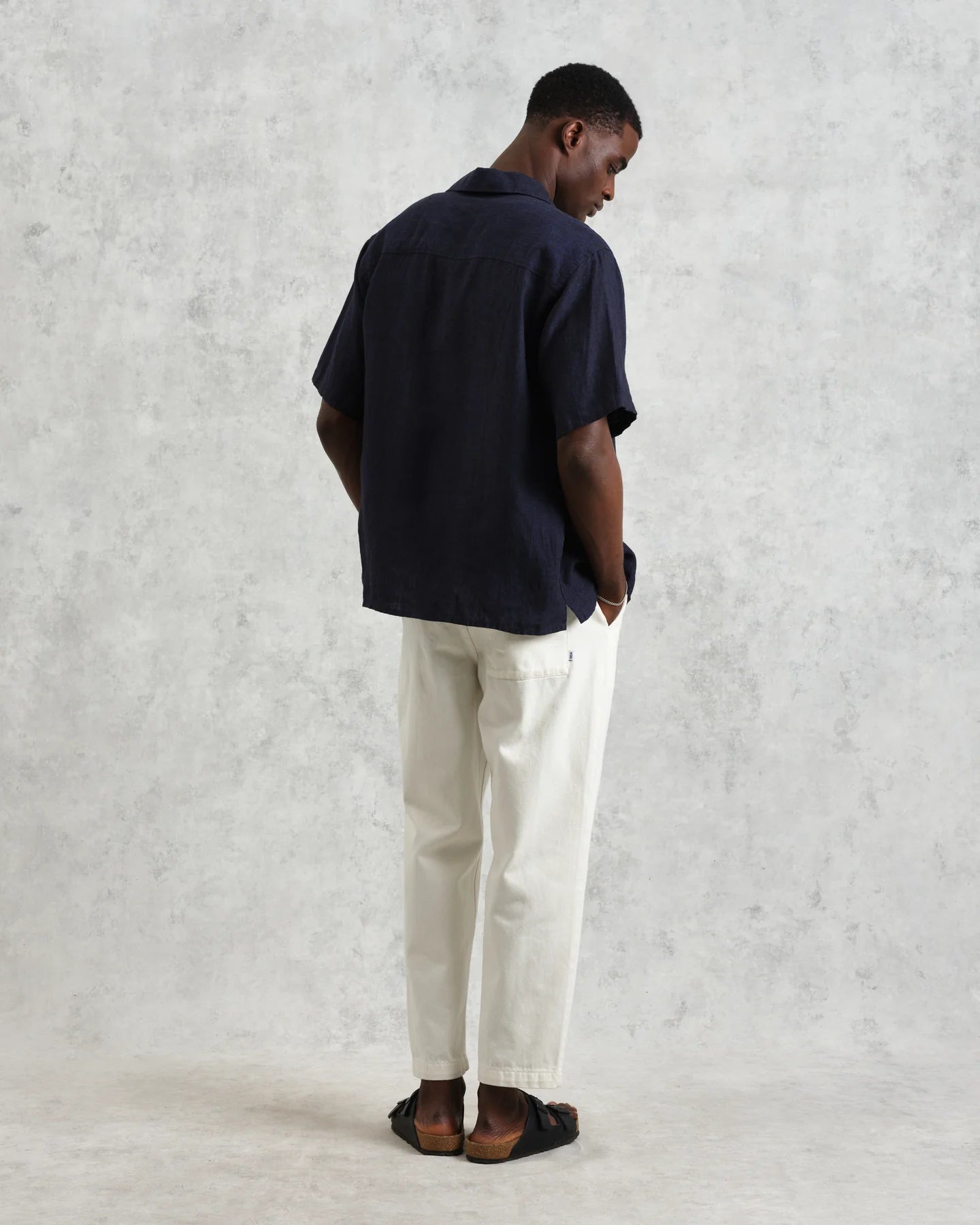 バートレットシャツ TWO TONE LINEN (NAVY)