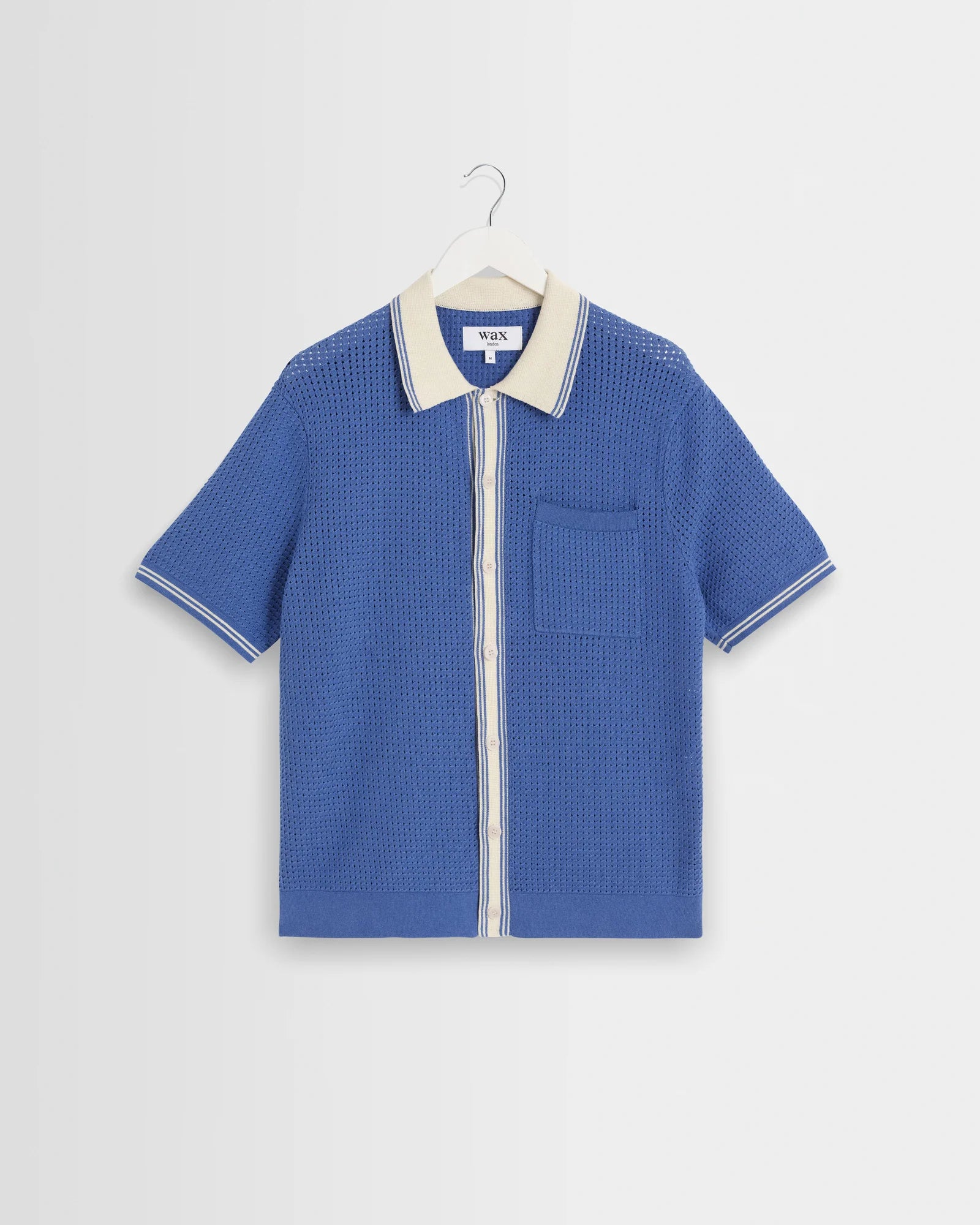 ベルシャツ TIPPED POINTELLE (BLUE/ECRU)