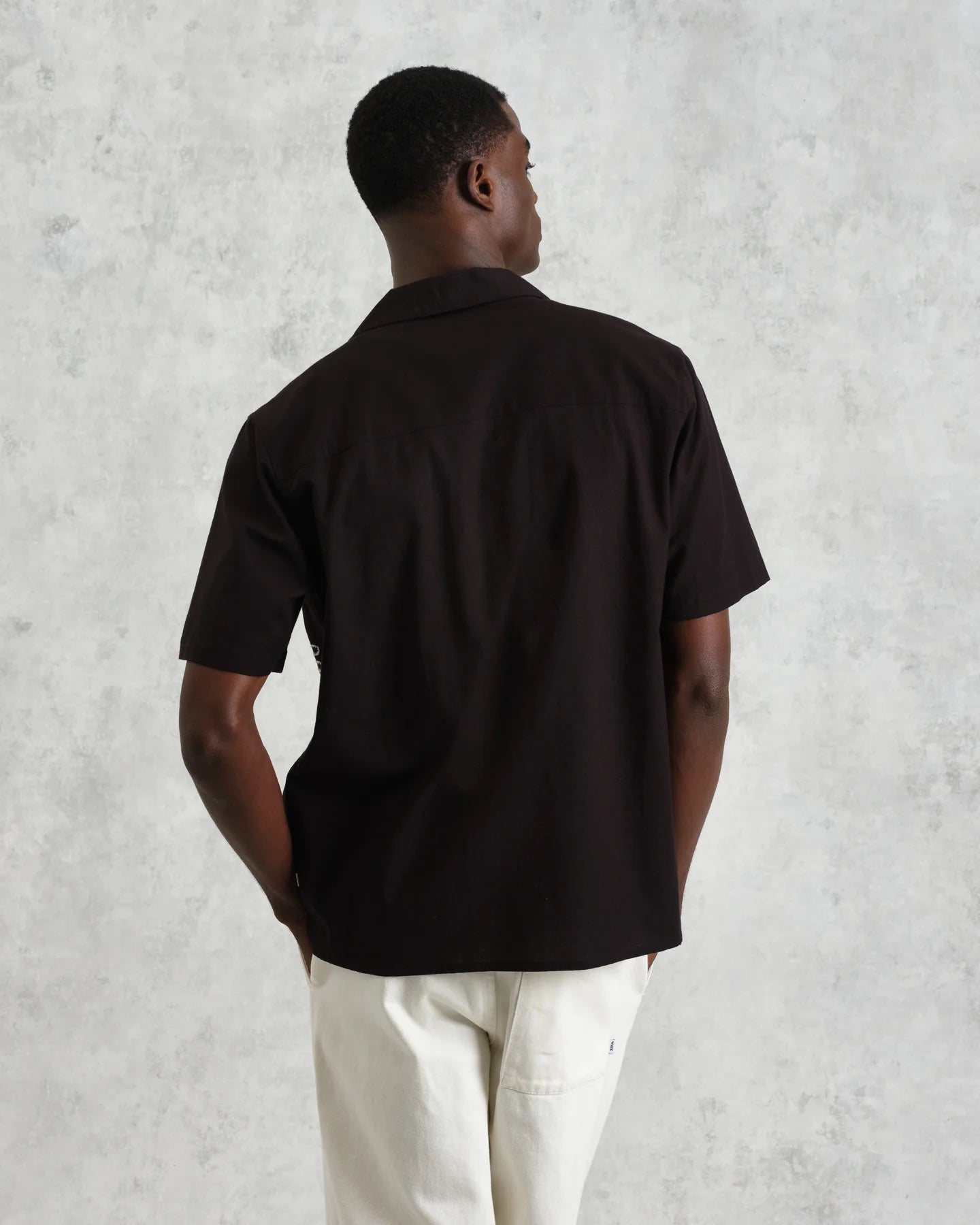 ディドコットシャツ ABSTRACT APPLIQUE (BLACK/ECRU)