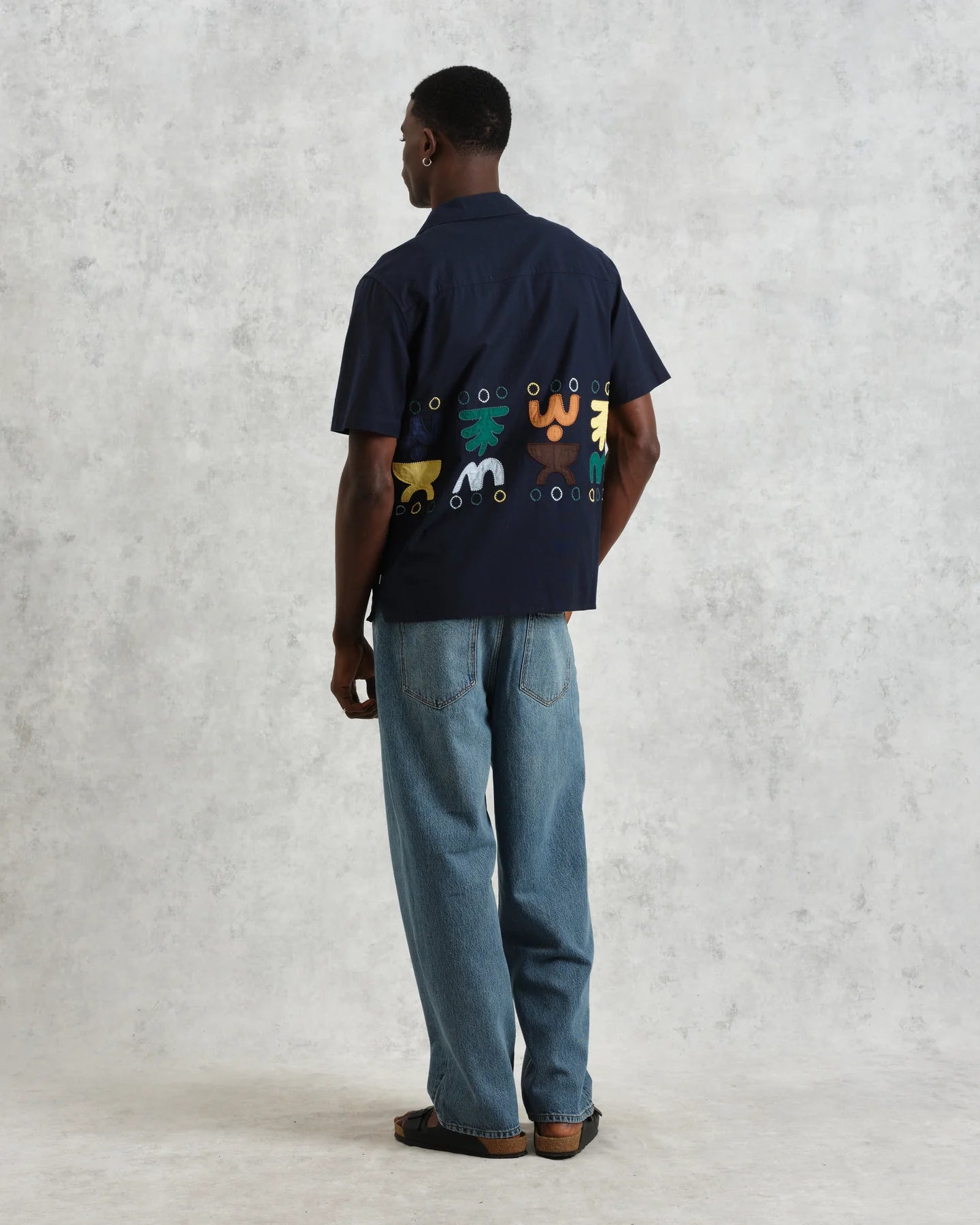 ディドコットシャツ BOLD DOODLE APPLIQUE (NAVY/MULTI)