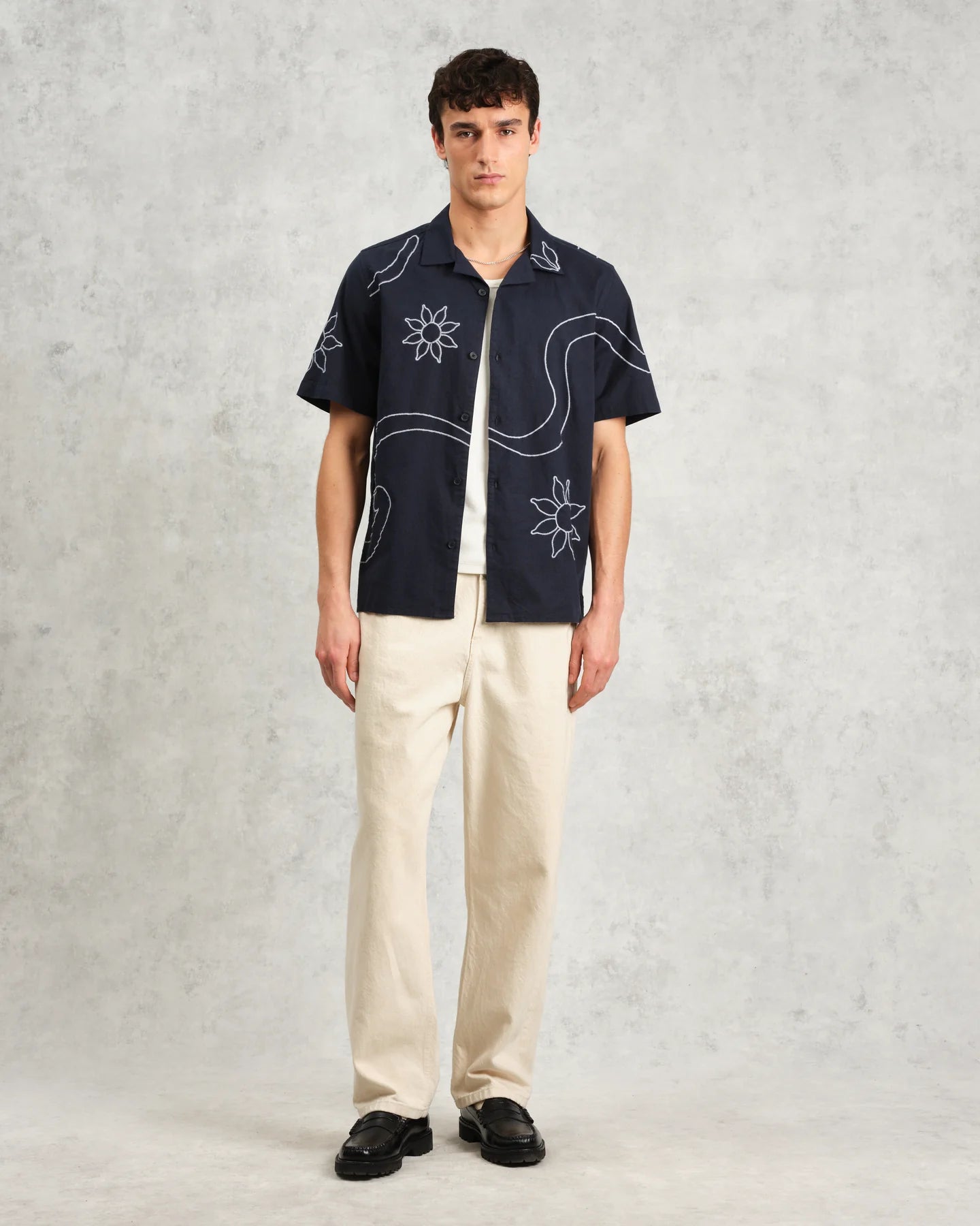 ディドコットシャツ BOLD STITCH (NAVY)