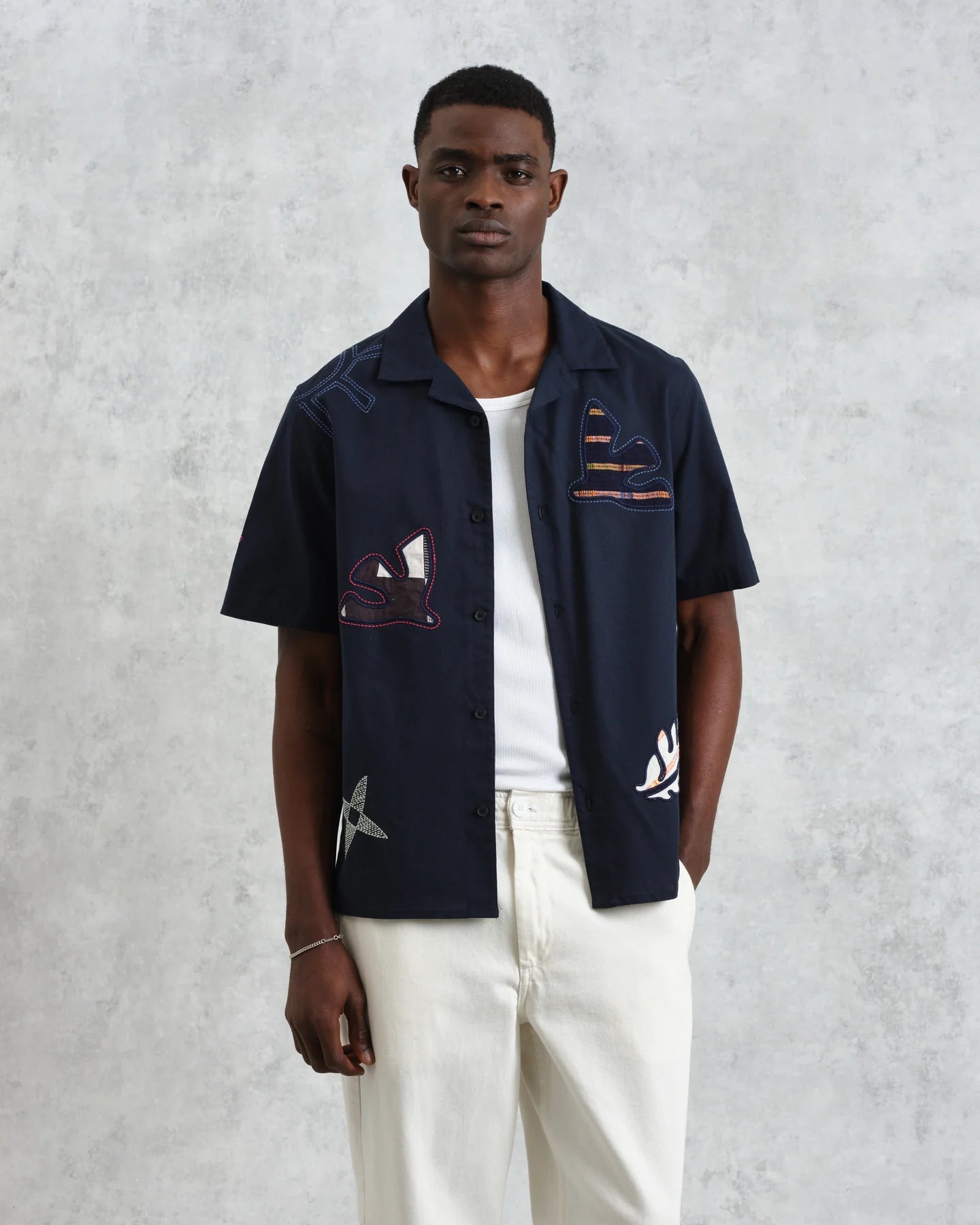 ディドコットシャツ BIRD DOOBLE (NAVY/MULTI) - グリニッジ オンラインストア