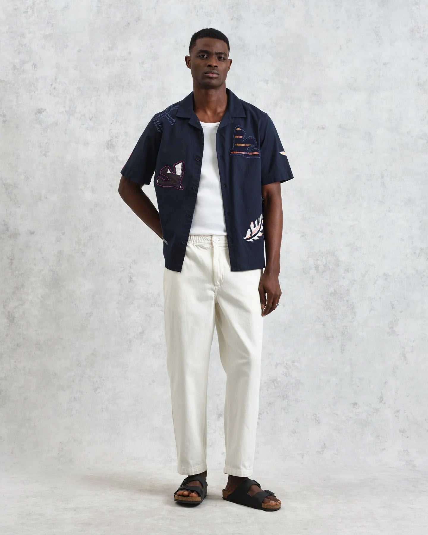 ディドコットシャツ BIRD DOOBLE (NAVY/MULTI) - グリニッジ オンラインストア